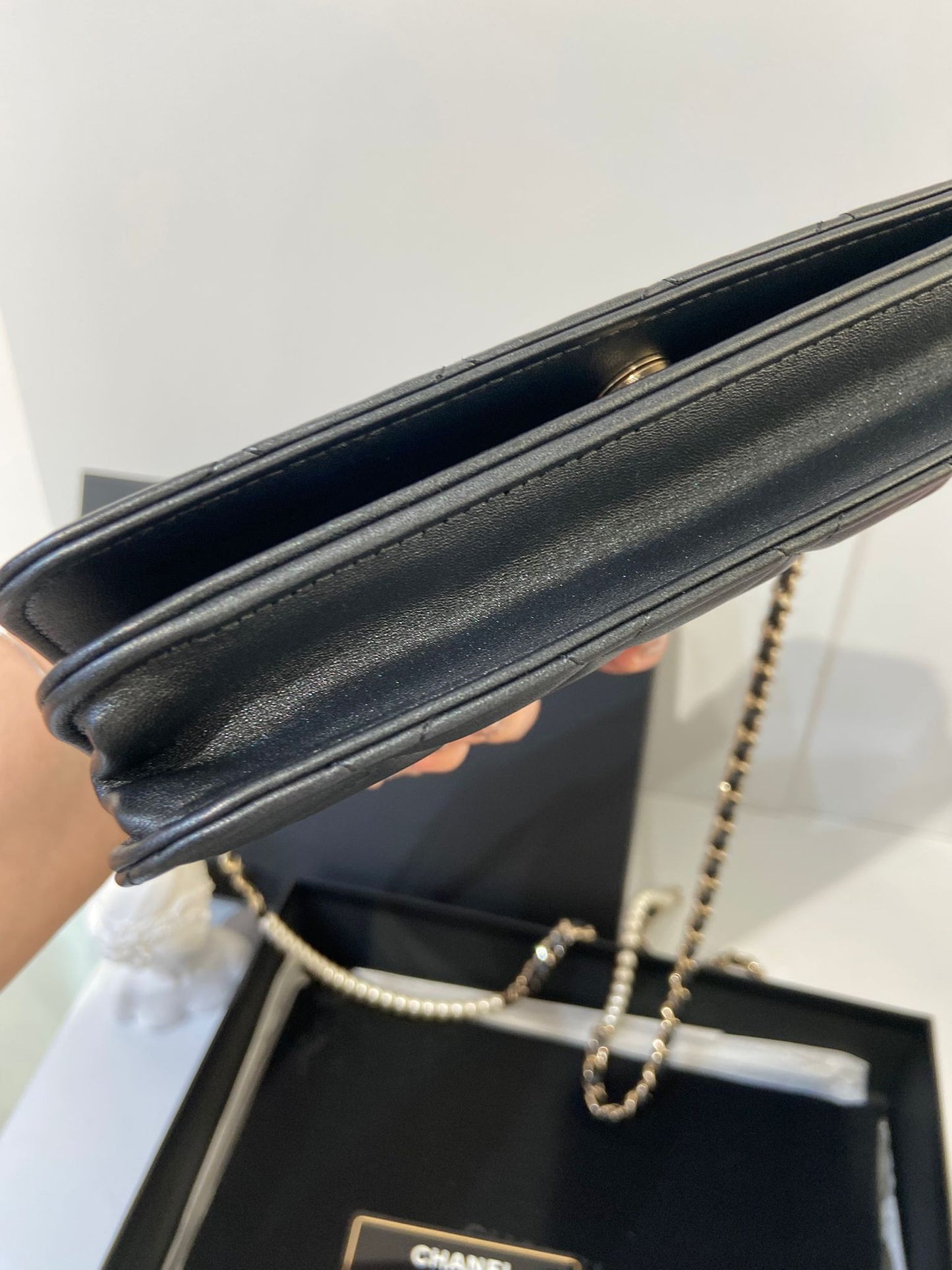 CHANEL WOC pearl chain