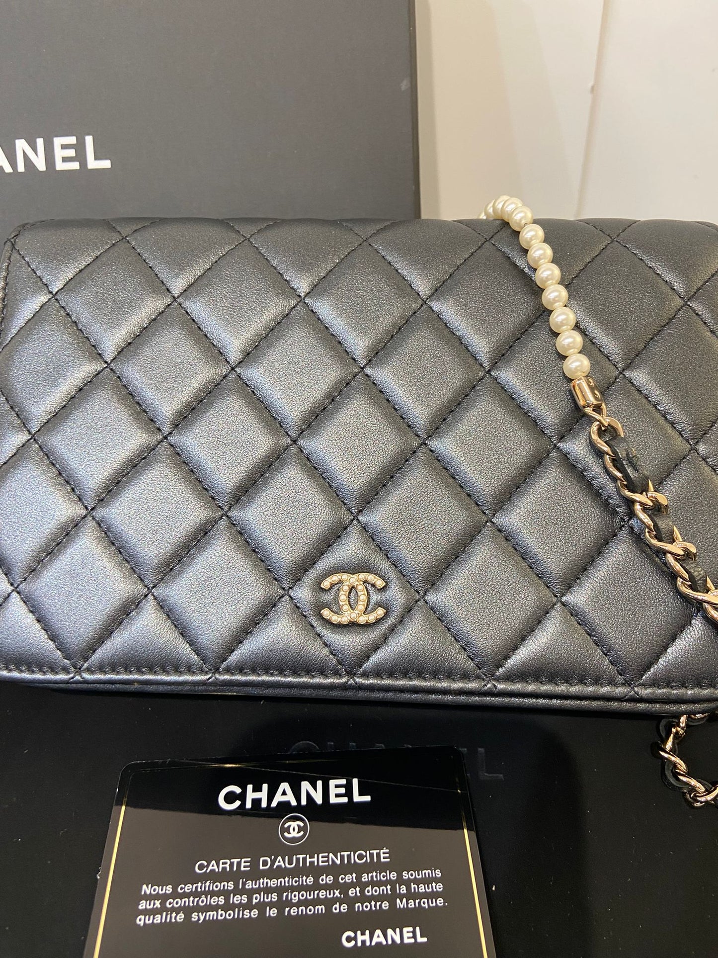 CHANEL WOC pearl chain