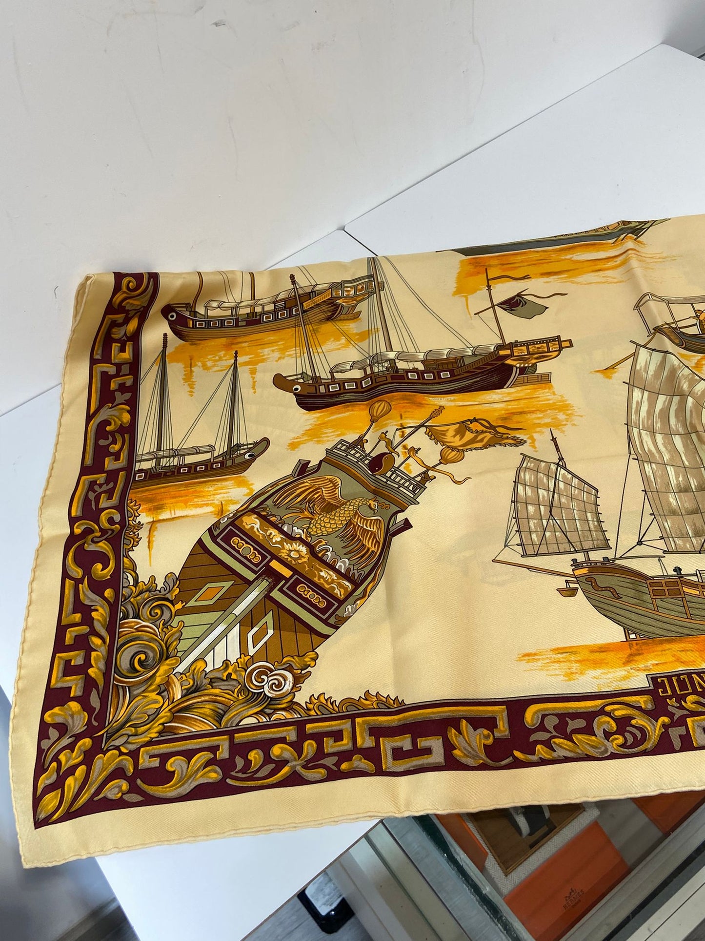 Hermès Jonques et Sampans 90x90 scarf