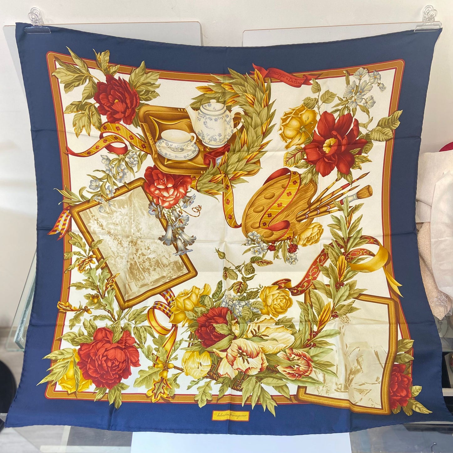 Salvatore Ferragamo Golden Floral Memories scarf