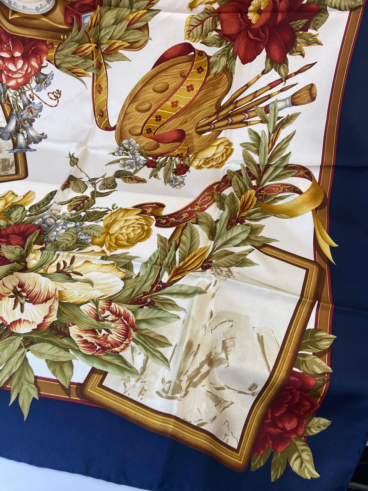 Salvatore Ferragamo Golden Floral Memories scarf