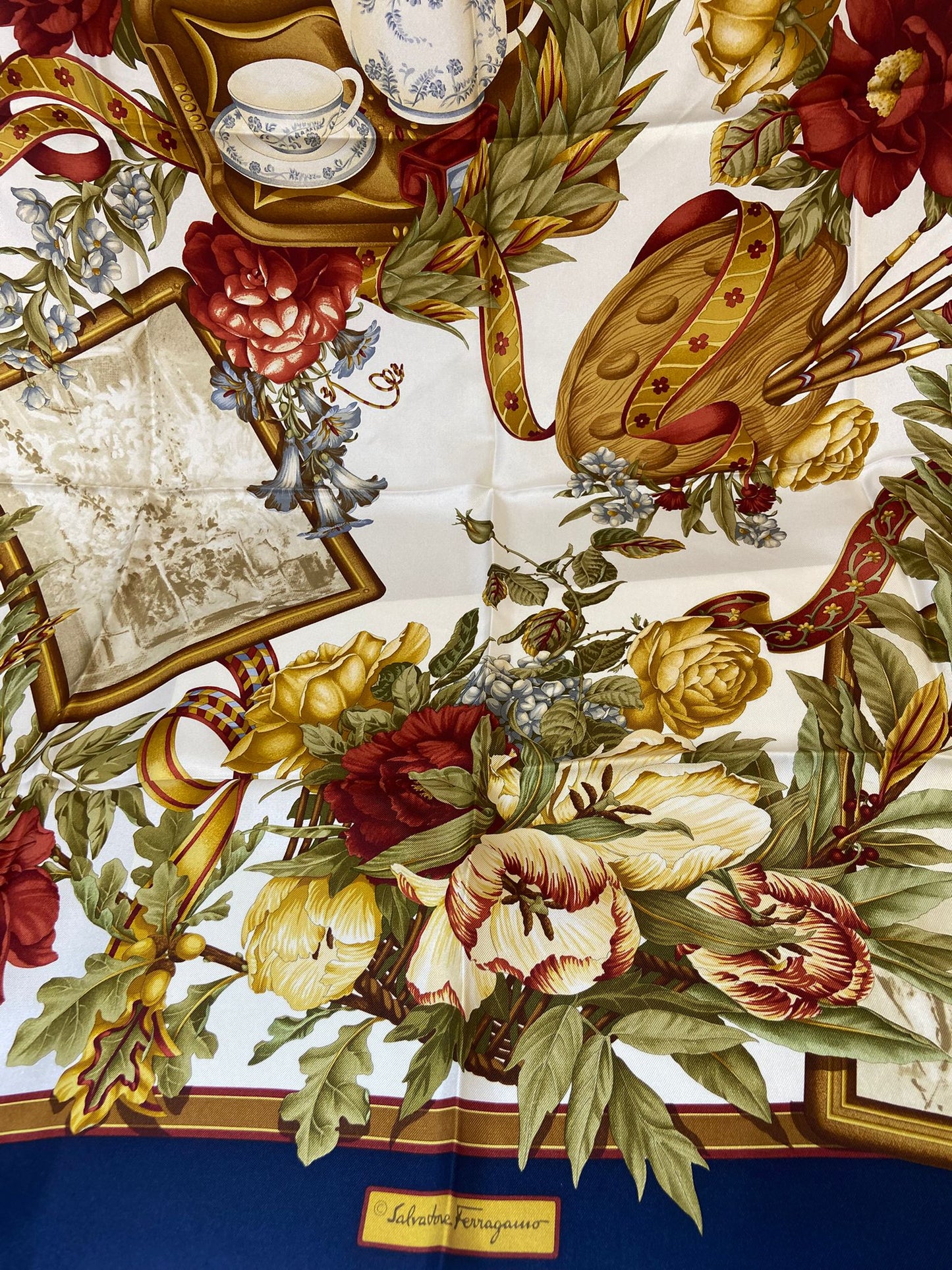 Salvatore Ferragamo Golden Floral Memories scarf