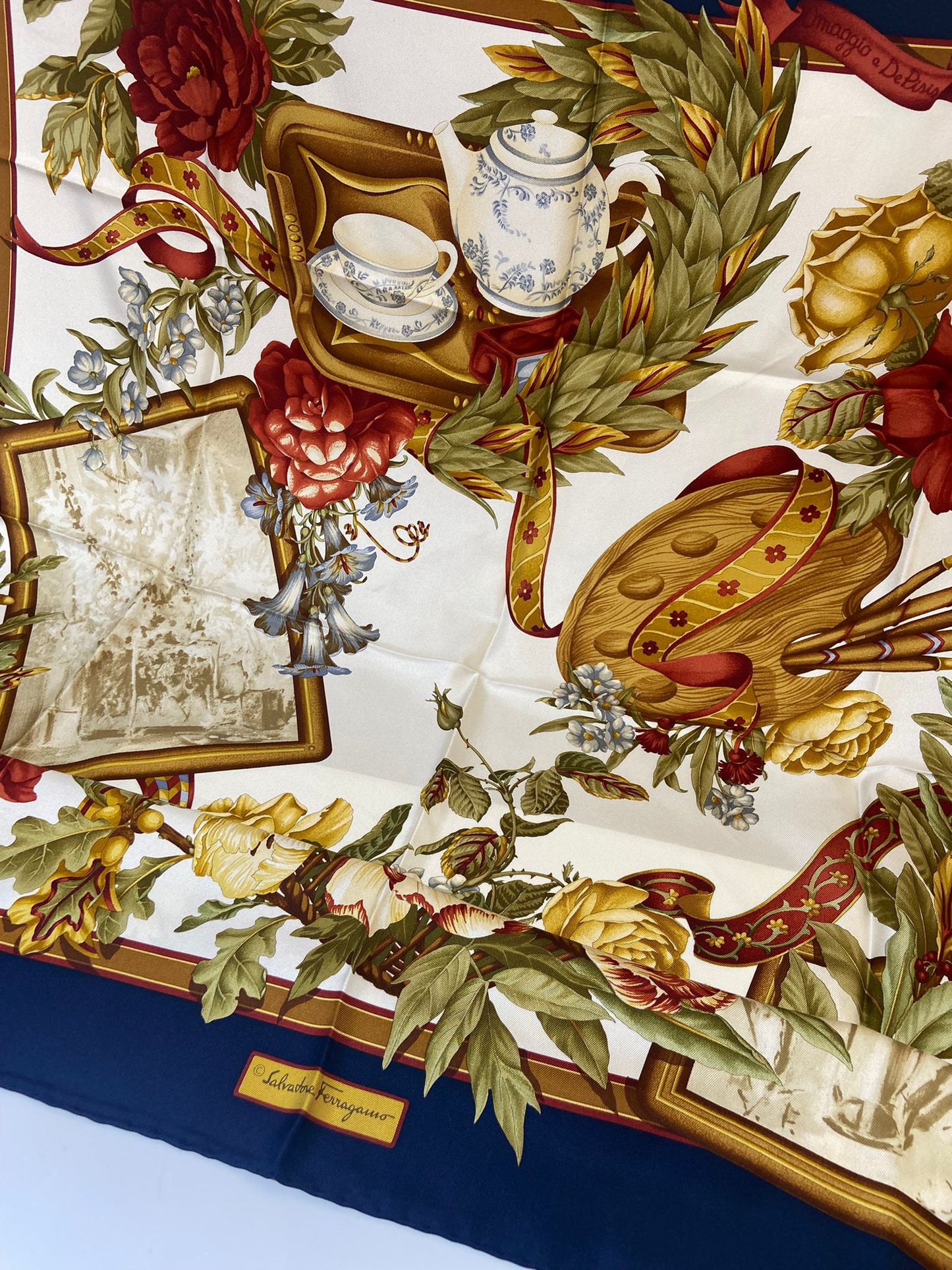 Salvatore Ferragamo Golden Floral Memories scarf