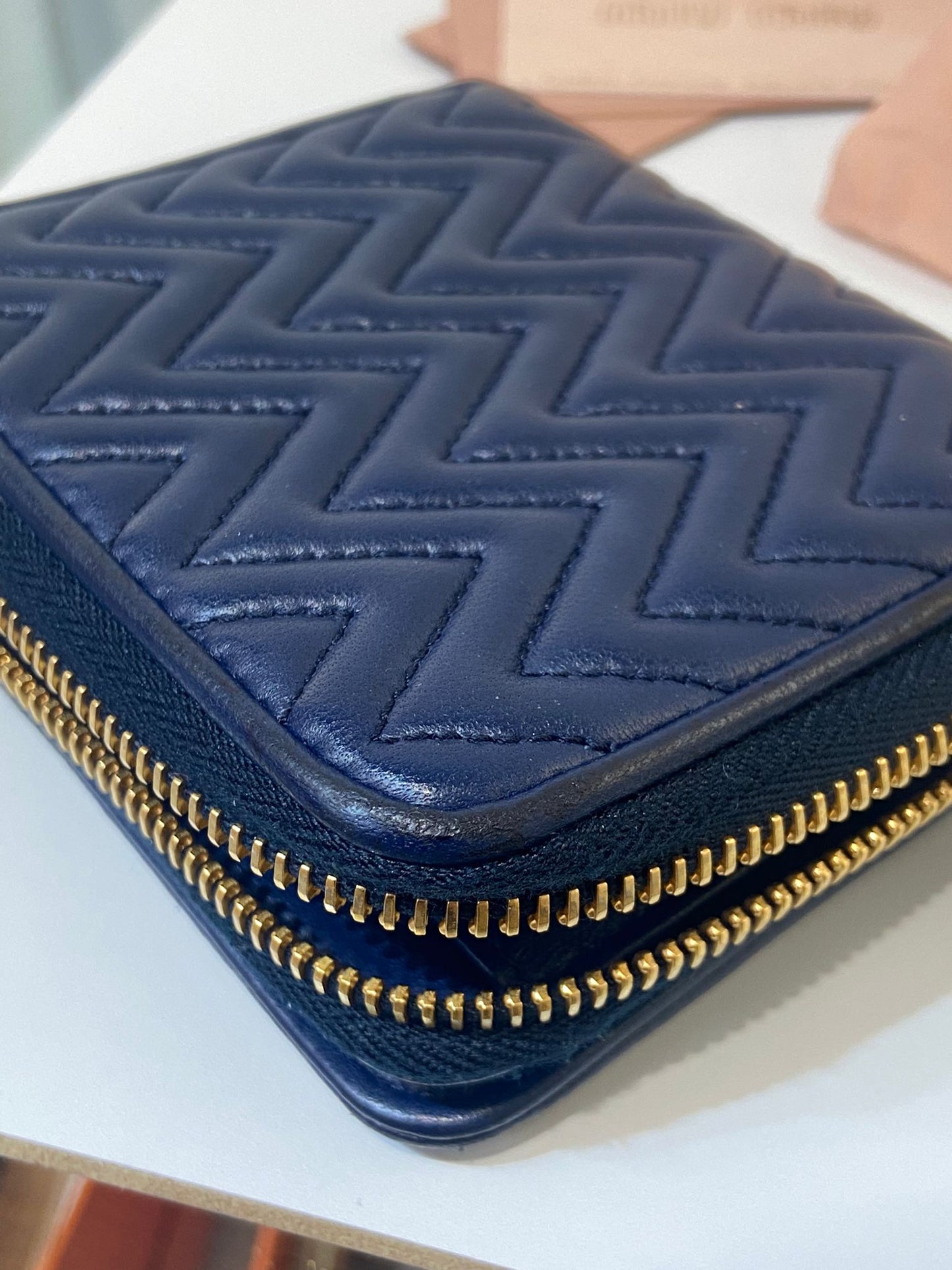 miumiu nappa Impunture wallet