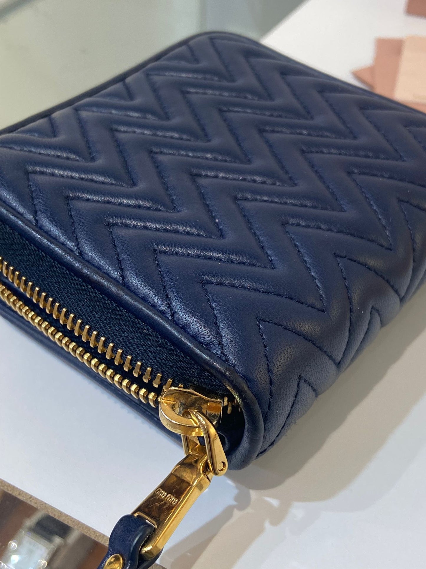 miumiu nappa Impunture wallet