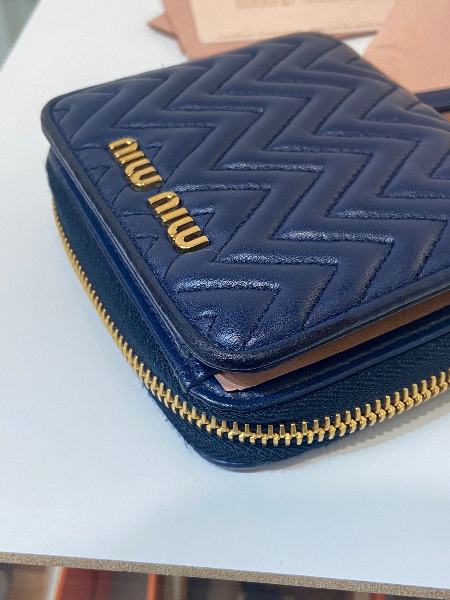 miumiu nappa Impunture wallet
