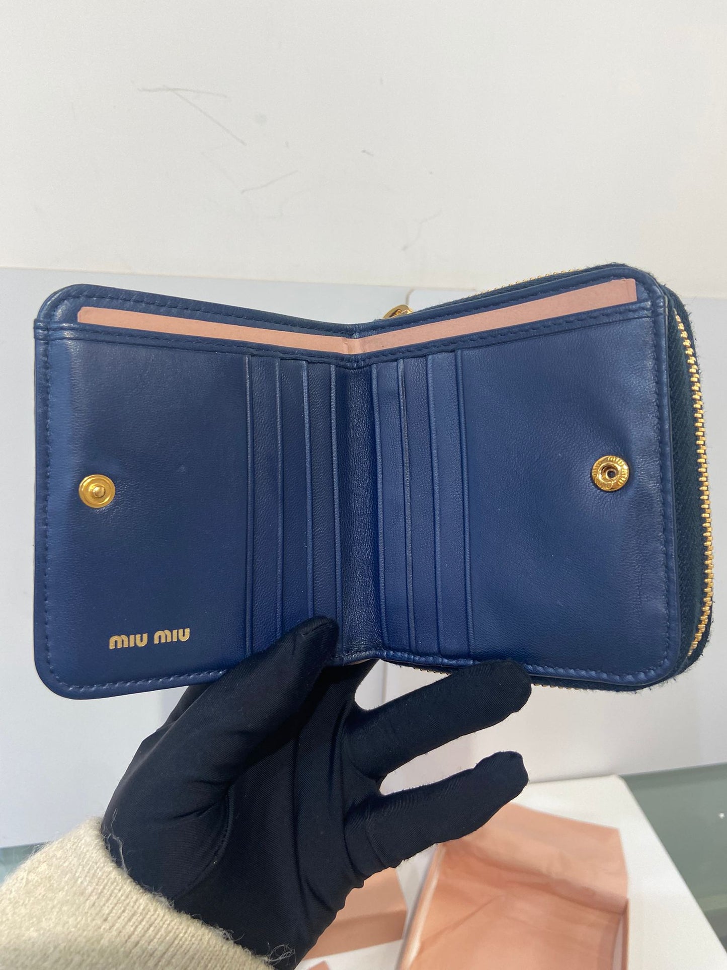 miumiu nappa Impunture wallet