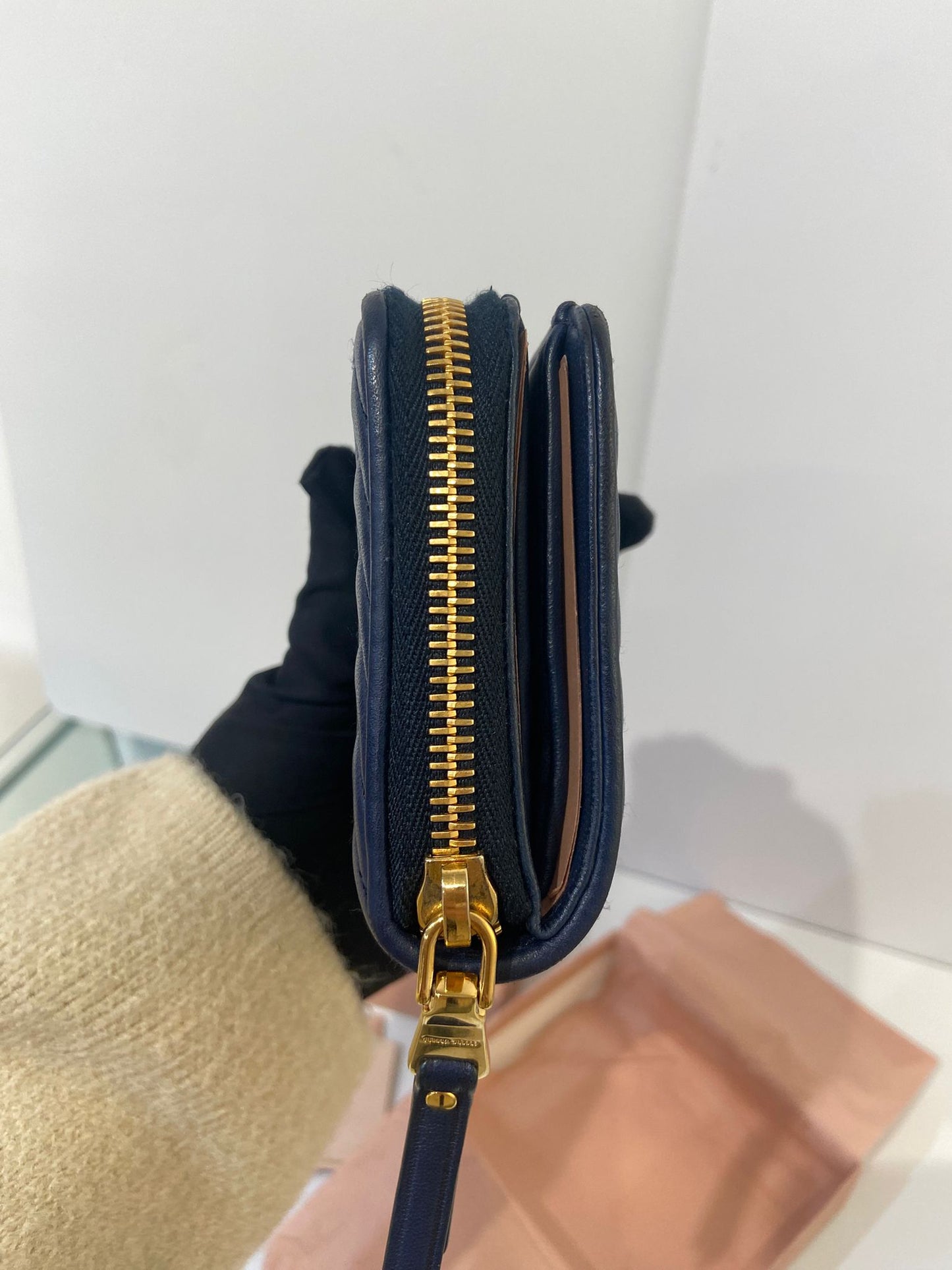 miumiu nappa Impunture wallet