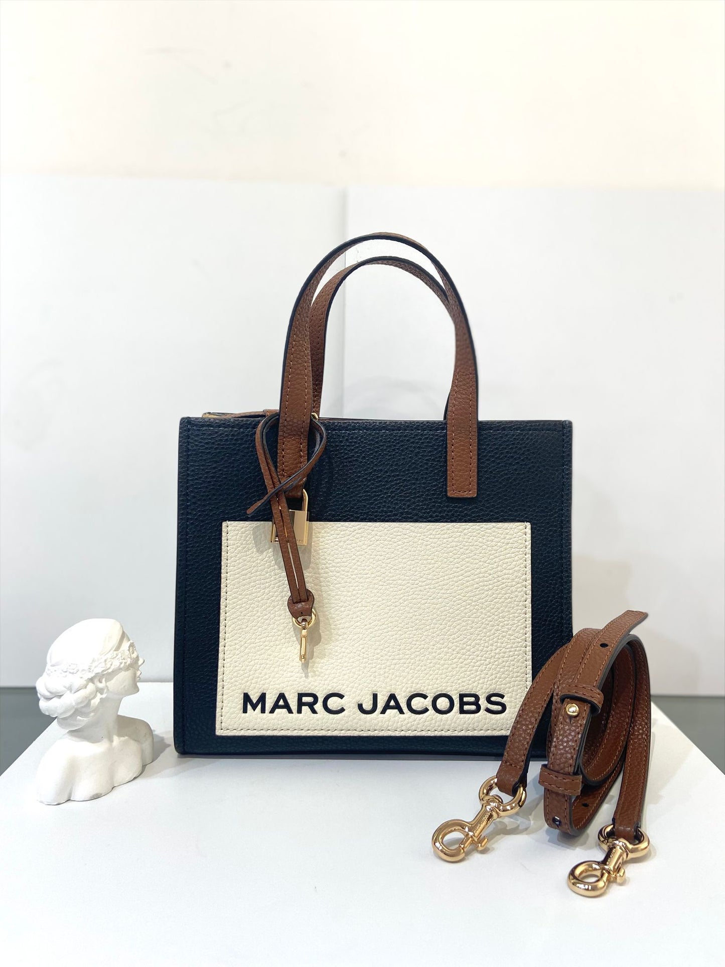 Marc Jacobs Mini Grind Colorblocked Leather Tote Bag
