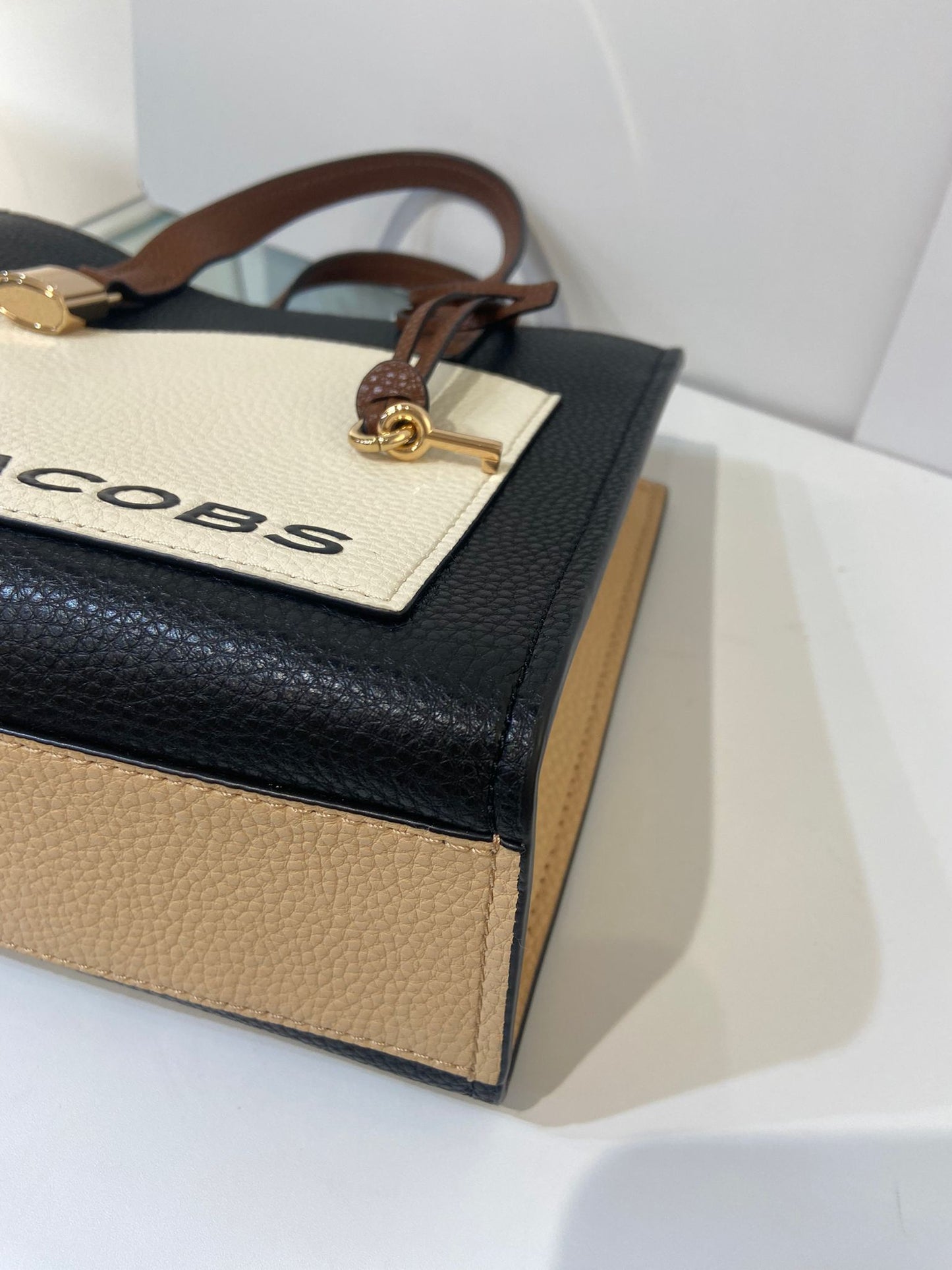 Marc Jacobs Mini Grind Colorblocked Leather Tote Bag