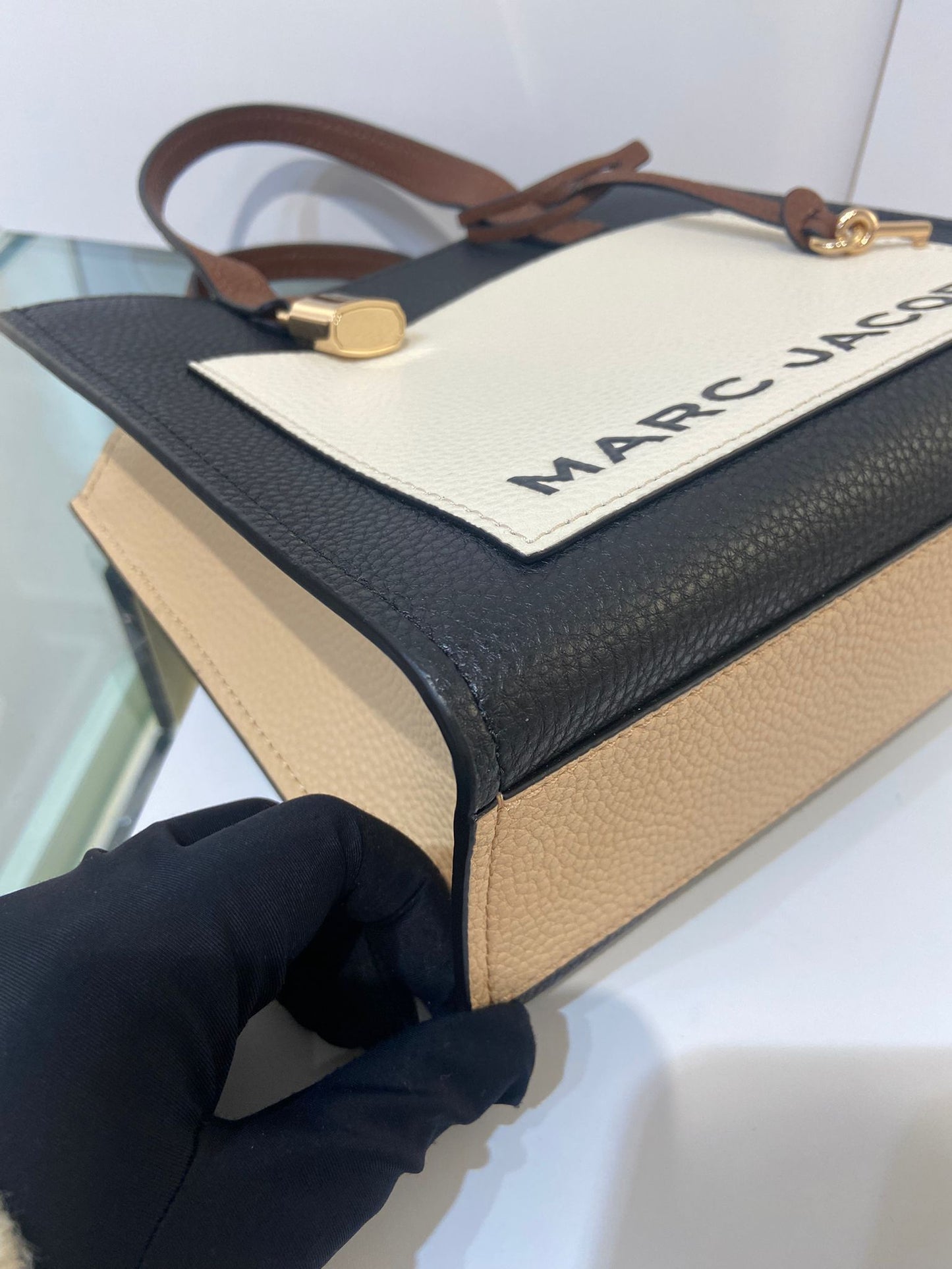Marc Jacobs Mini Grind Colorblocked Leather Tote Bag