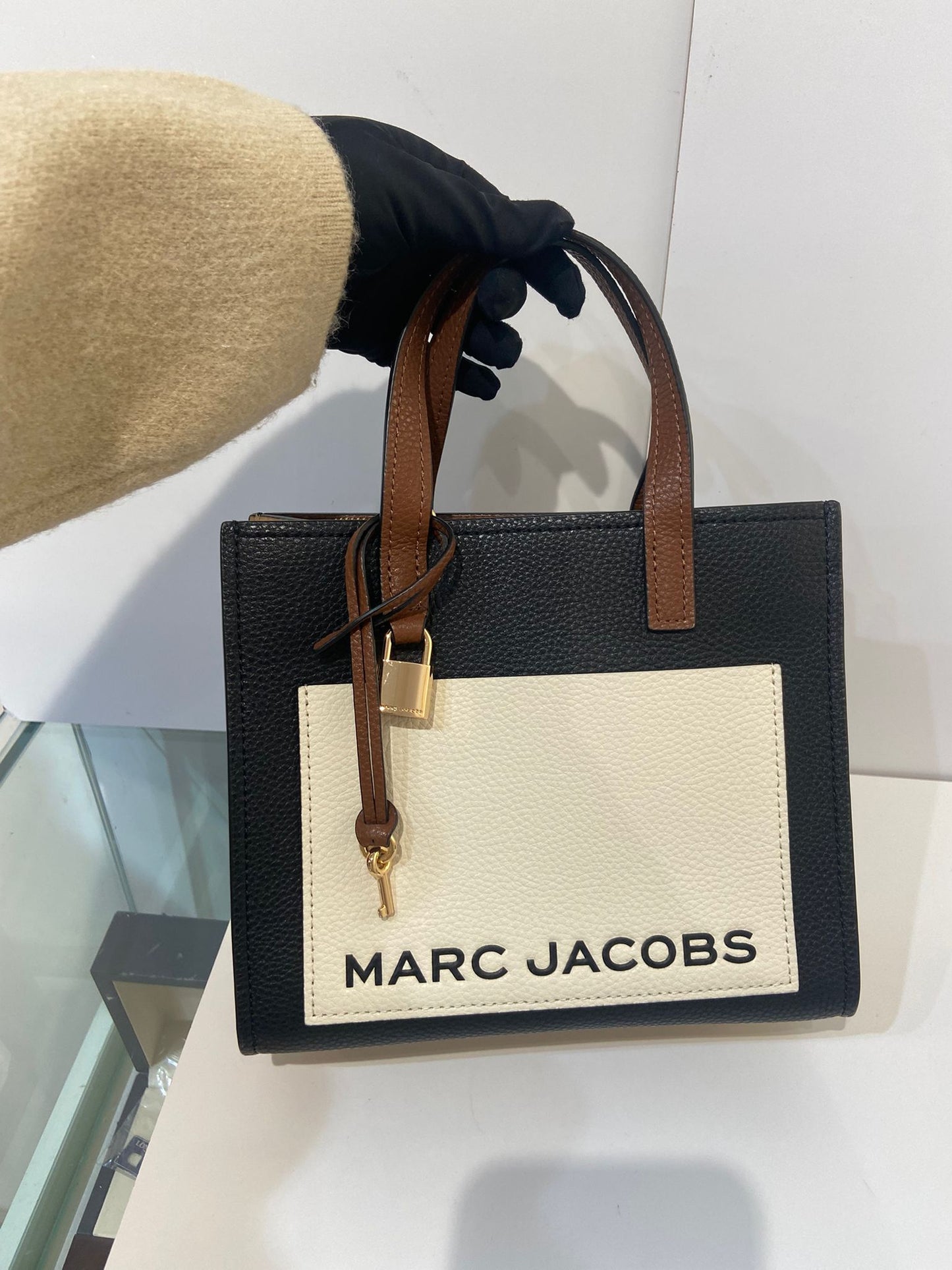 Marc Jacobs Mini Grind Colorblocked Leather Tote Bag