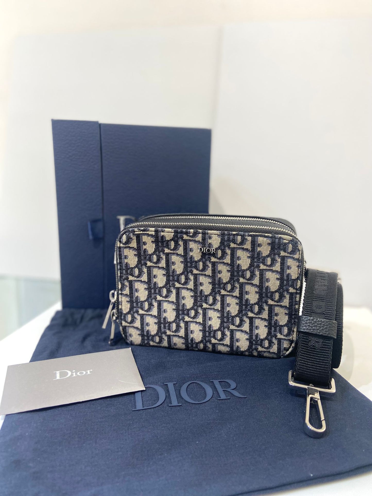 Dior Oblique zipped pouch with strap