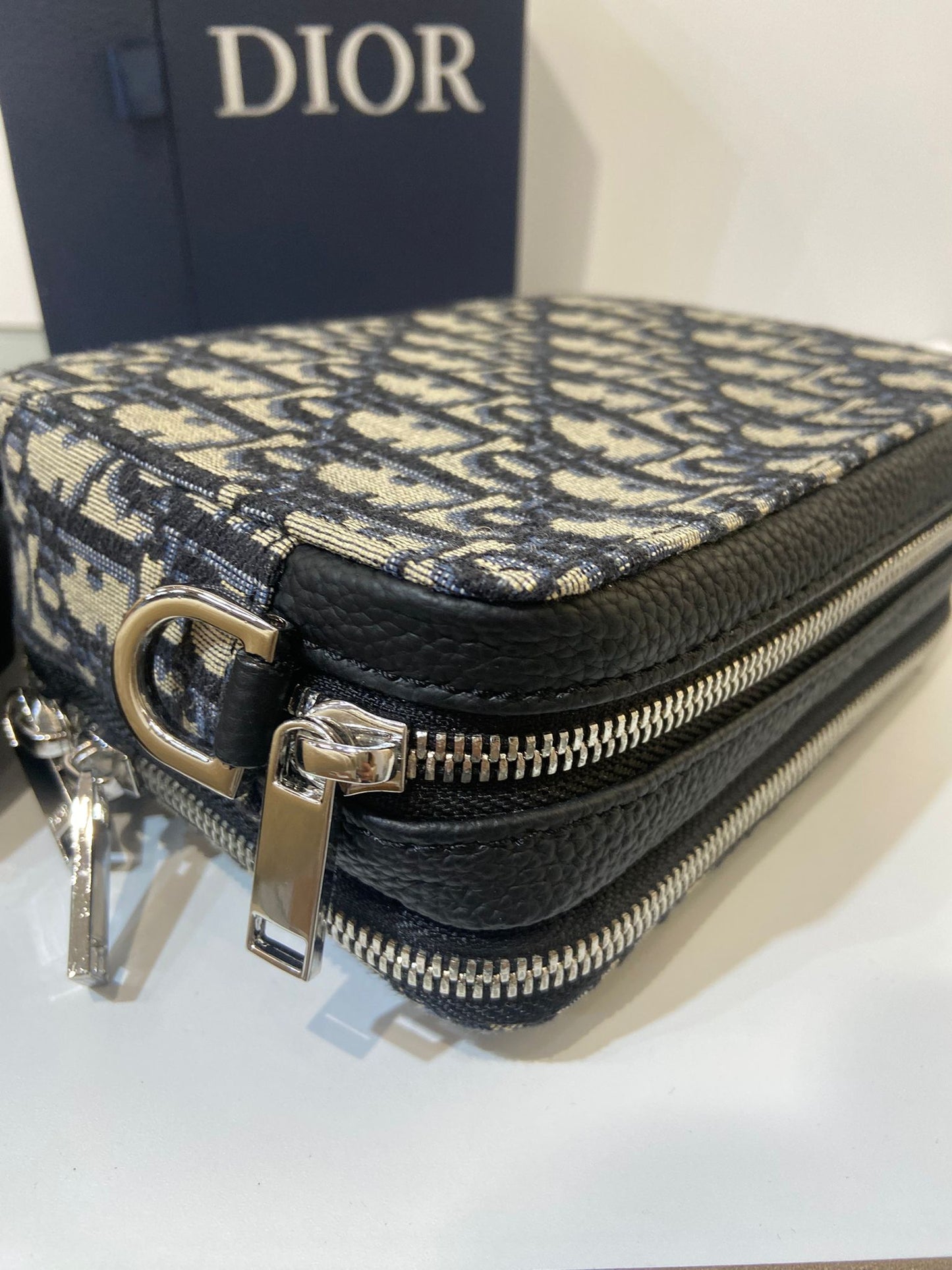 Dior Oblique zipped pouch with strap