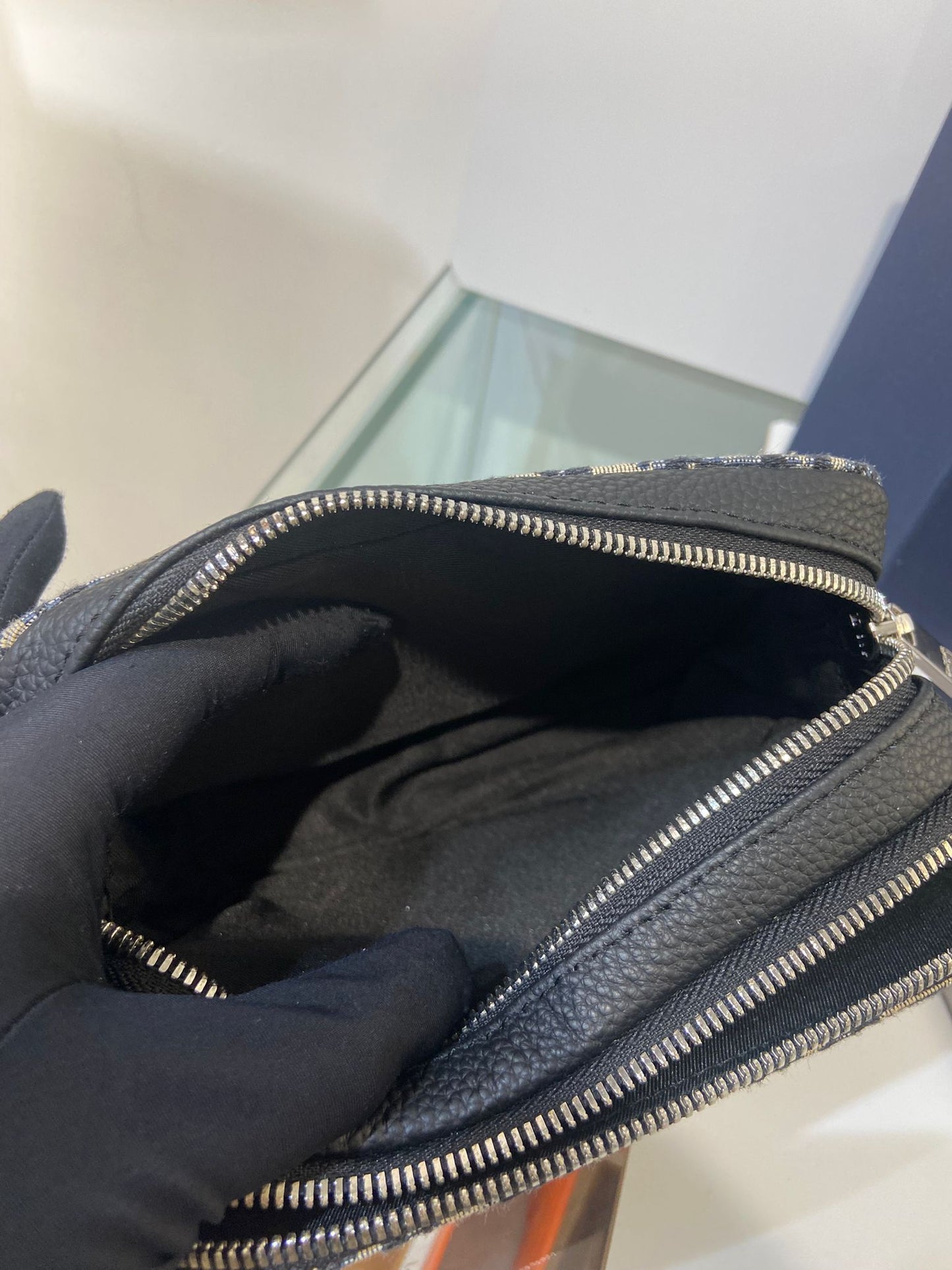 Dior Oblique zipped pouch with strap
