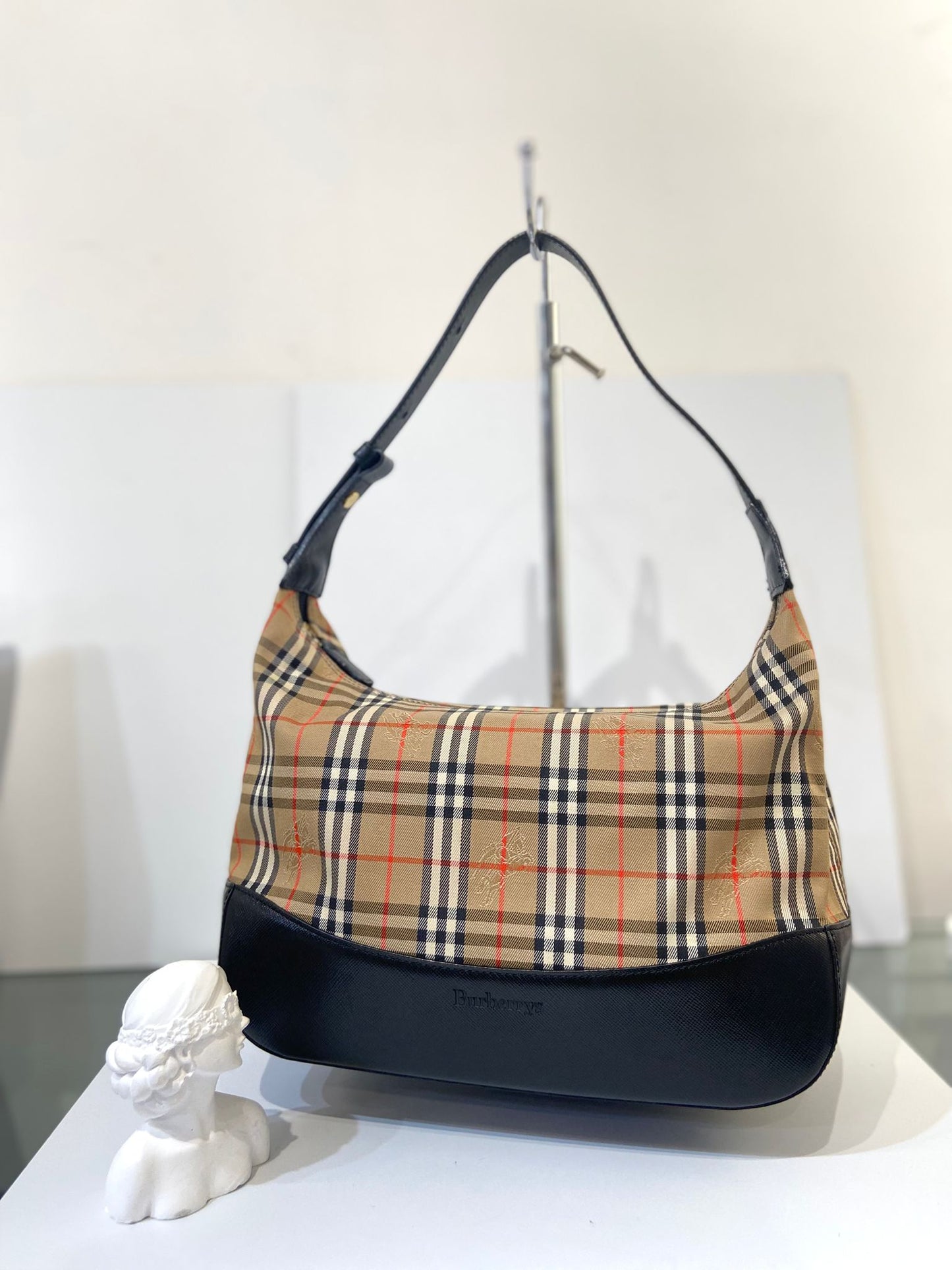 Burberry haymarket check hobo bag