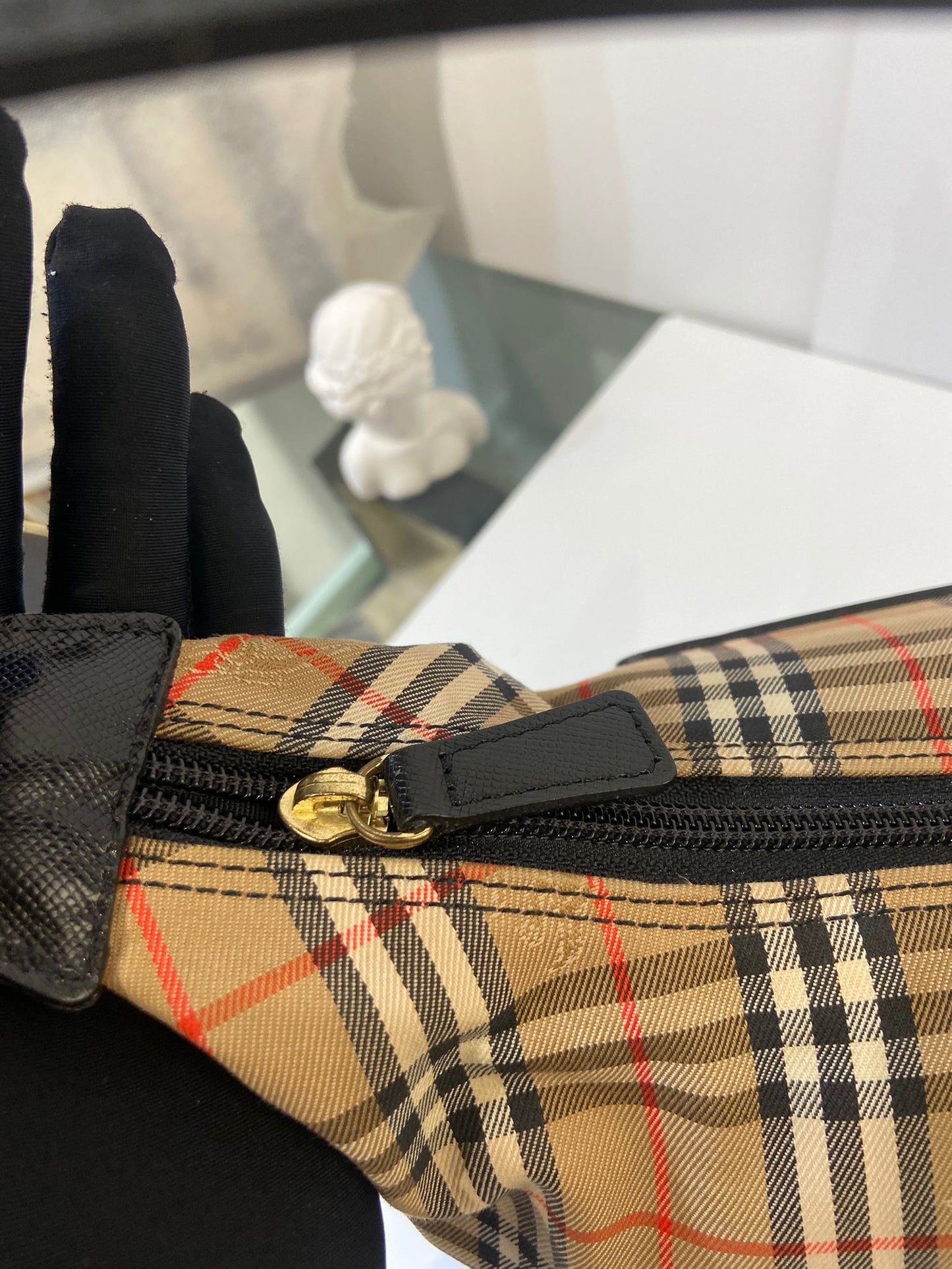Burberry haymarket check hobo bag