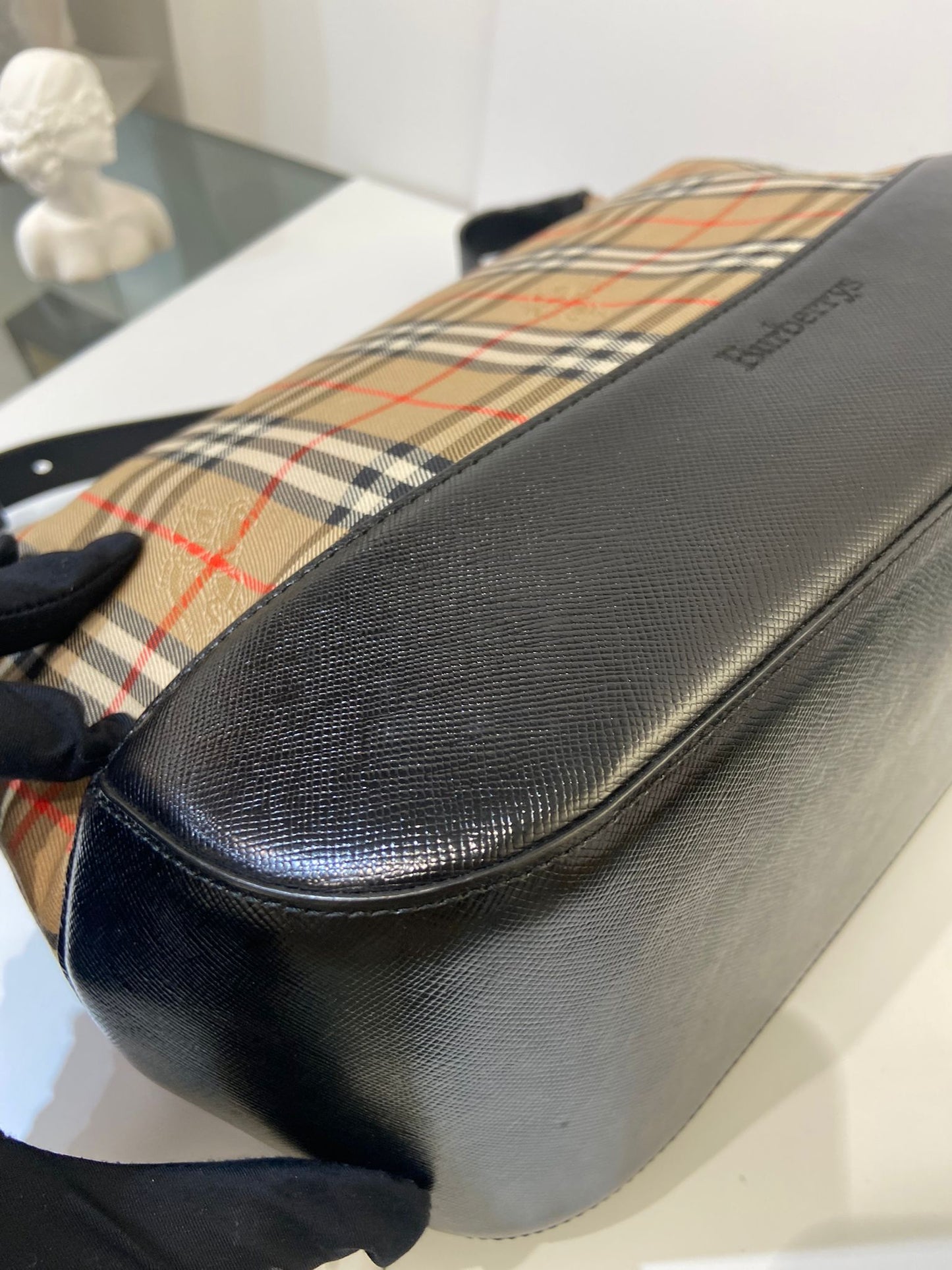Burberry haymarket check hobo bag