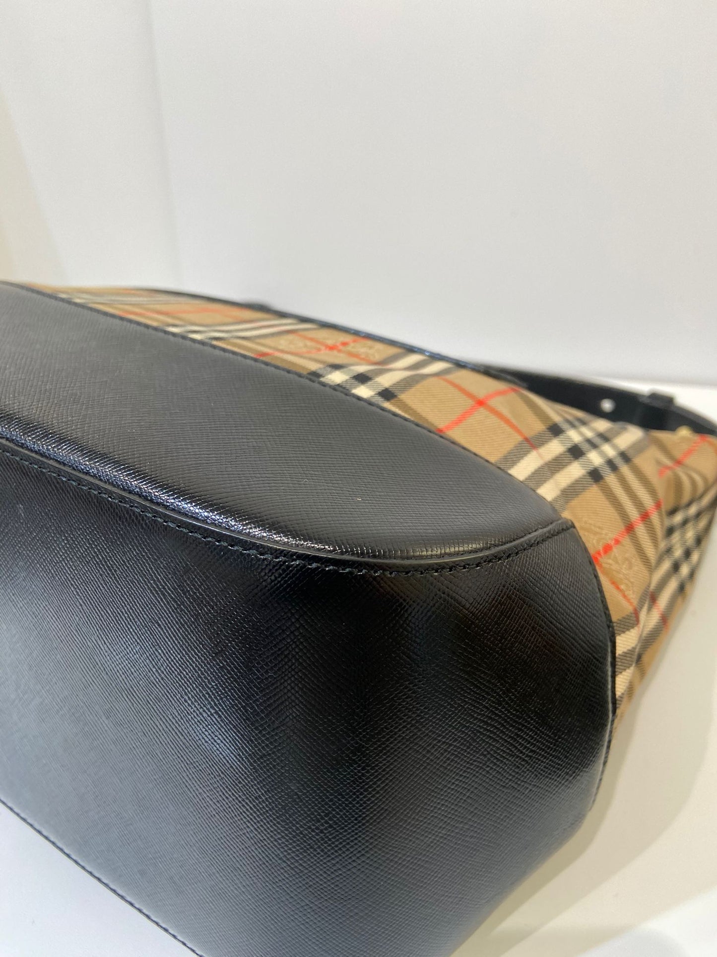 Burberry haymarket check hobo bag