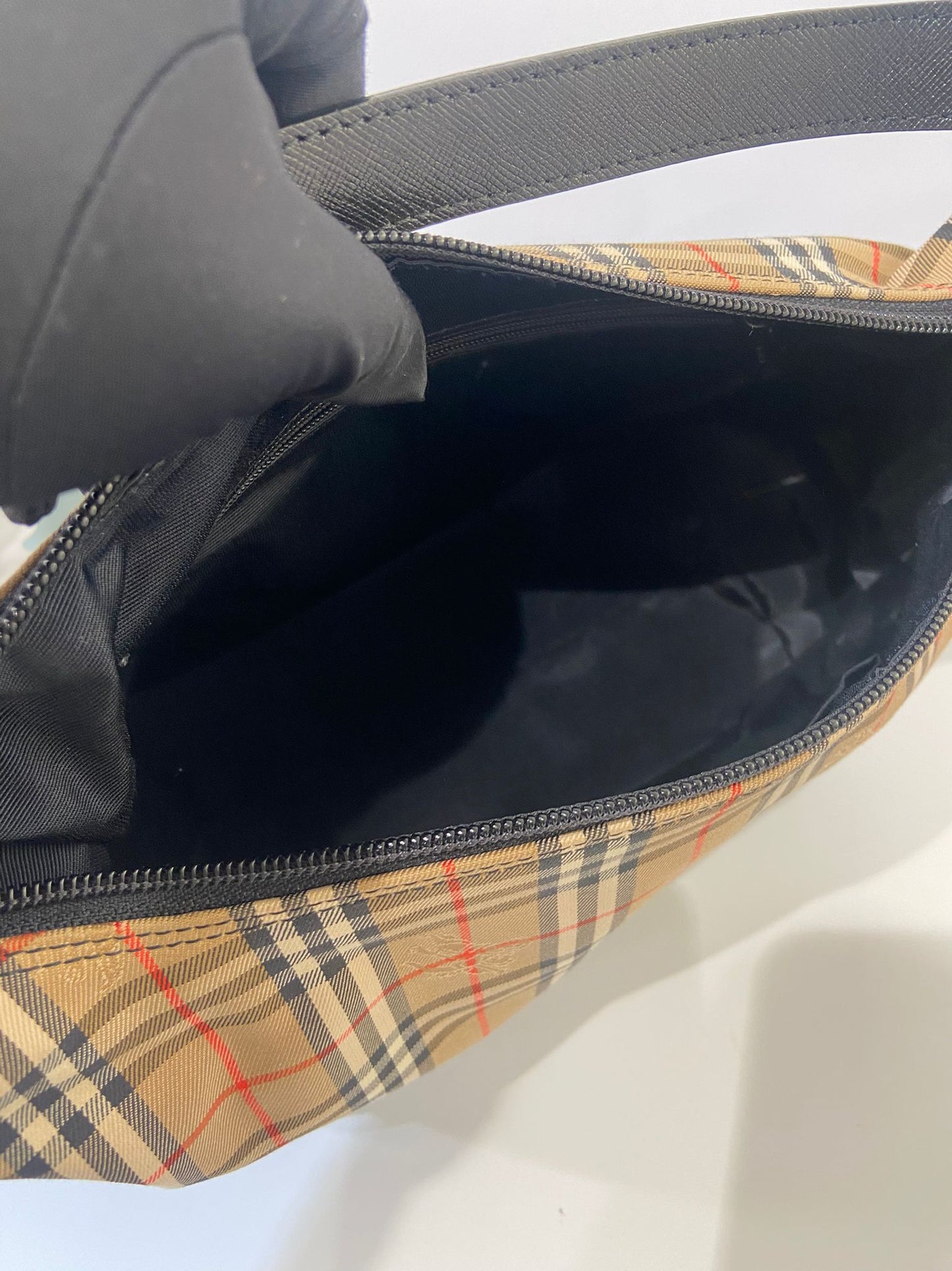 Burberry haymarket check hobo bag