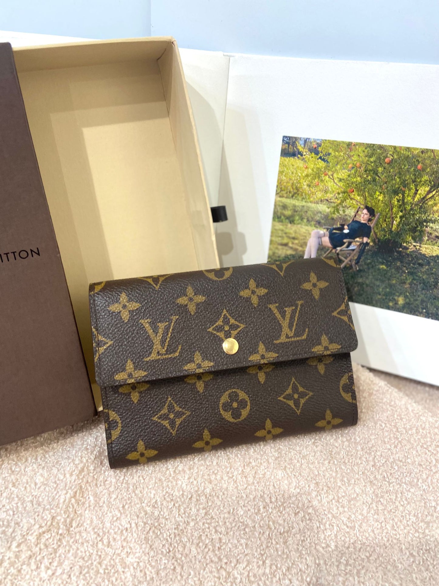 Lv monogram flap wallet