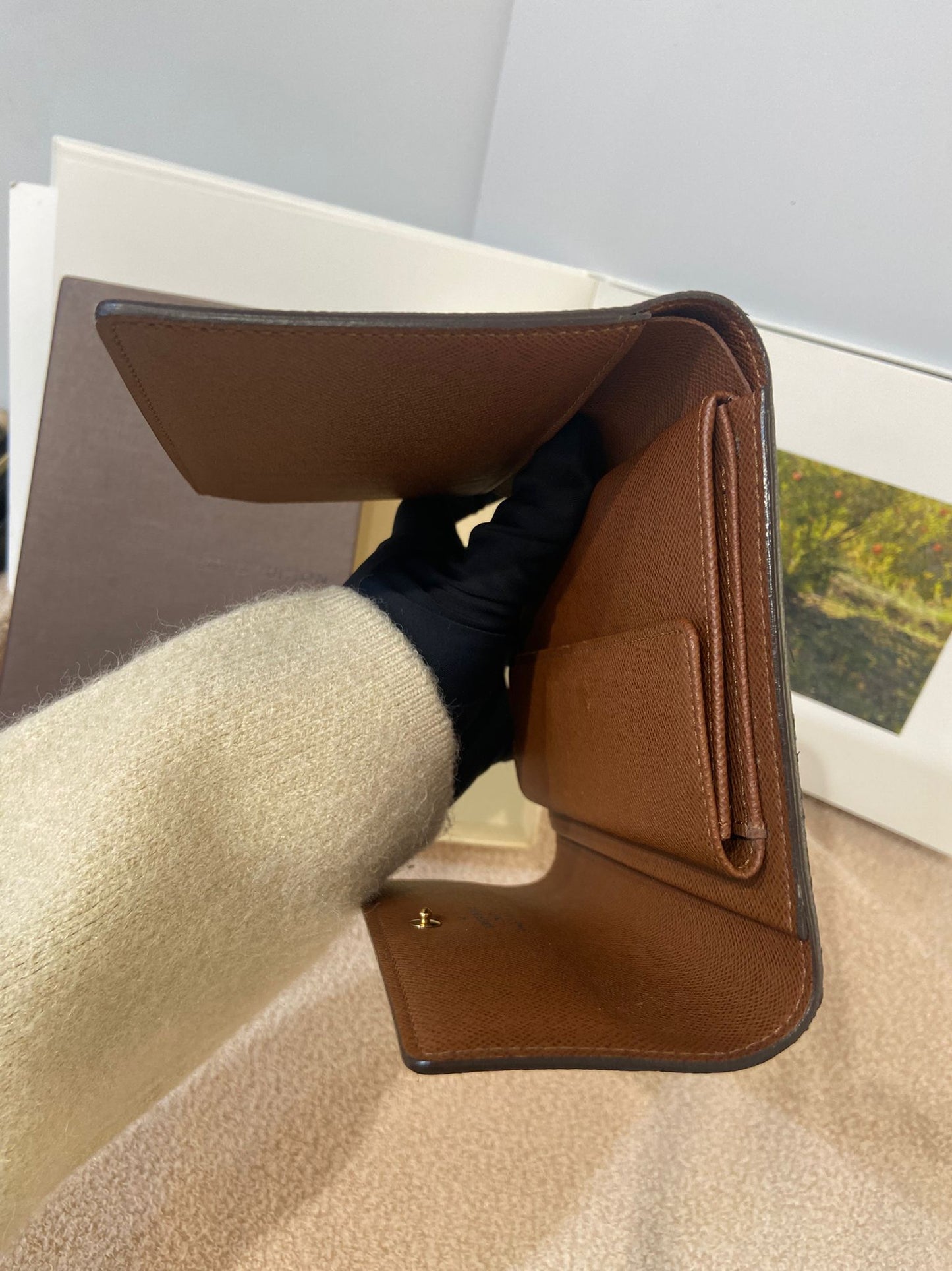 Lv monogram flap wallet