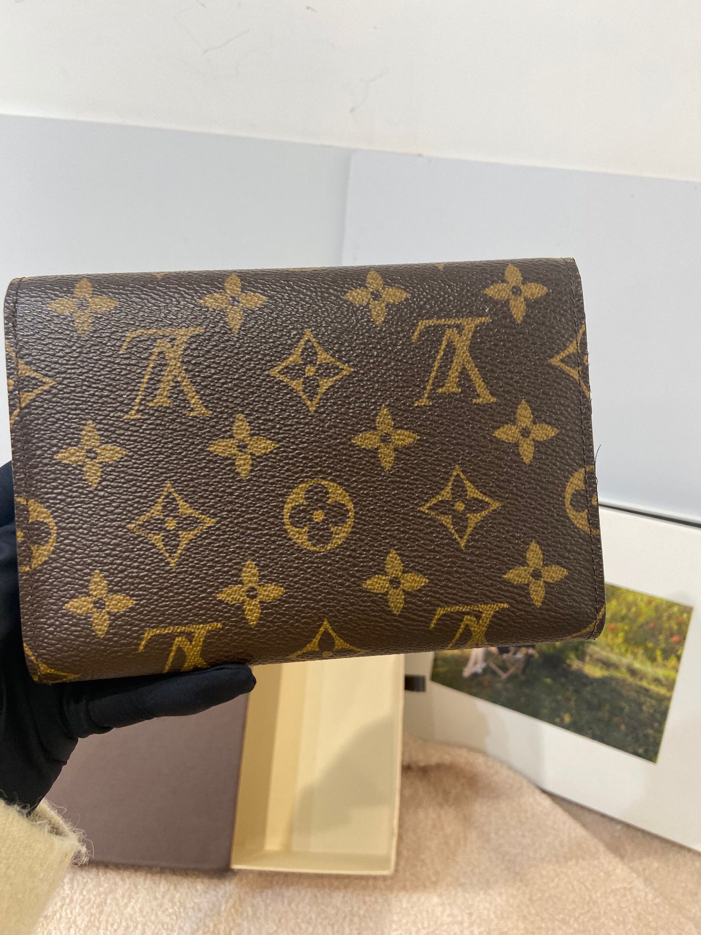 Lv monogram flap wallet