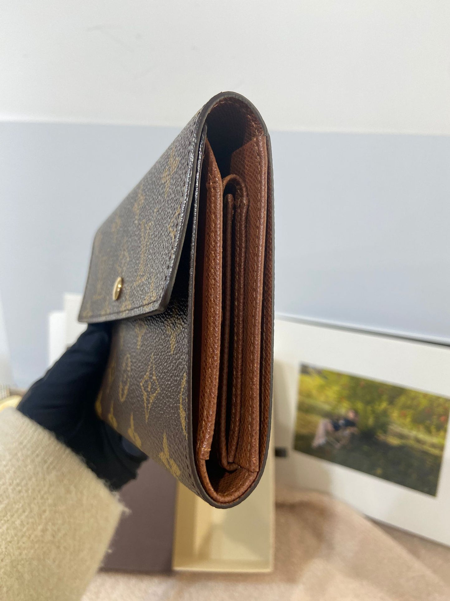 Lv monogram flap wallet