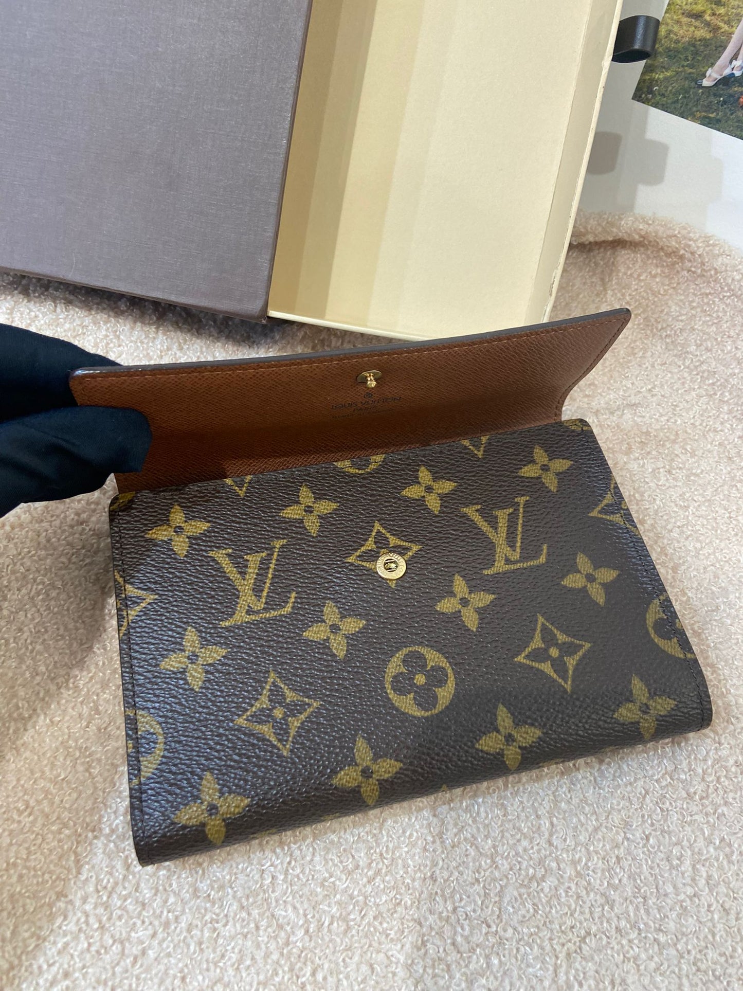 Lv monogram flap wallet