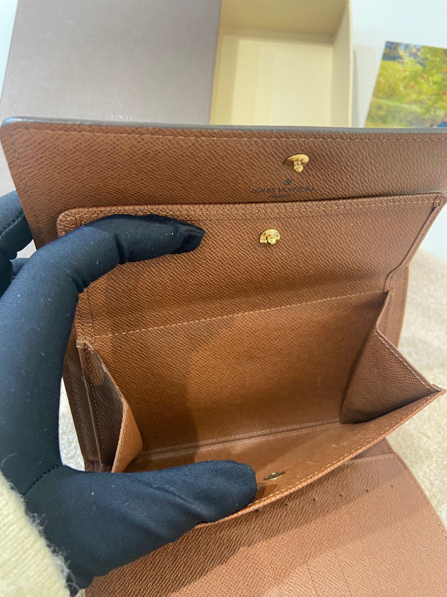 Lv monogram flap wallet