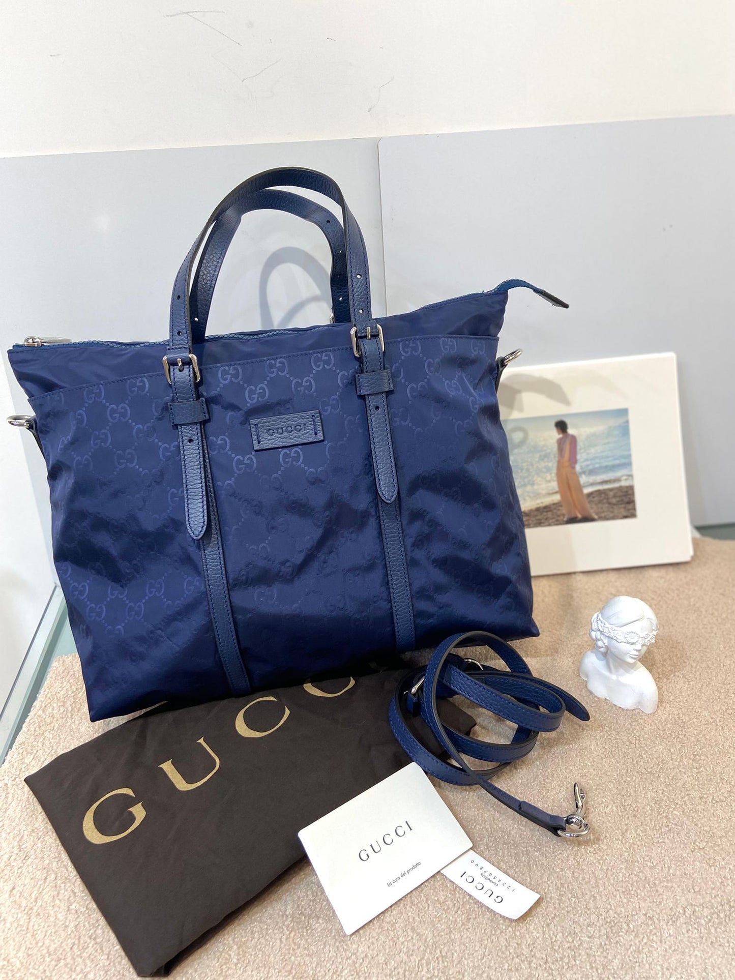 Gucci 2 ways nylon tote bag