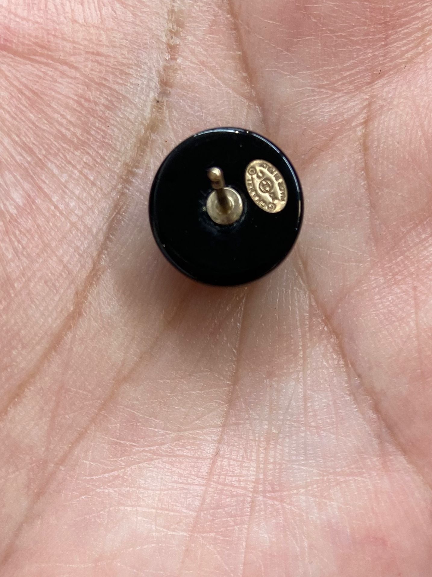 Chanel 黑色圓形 耳環