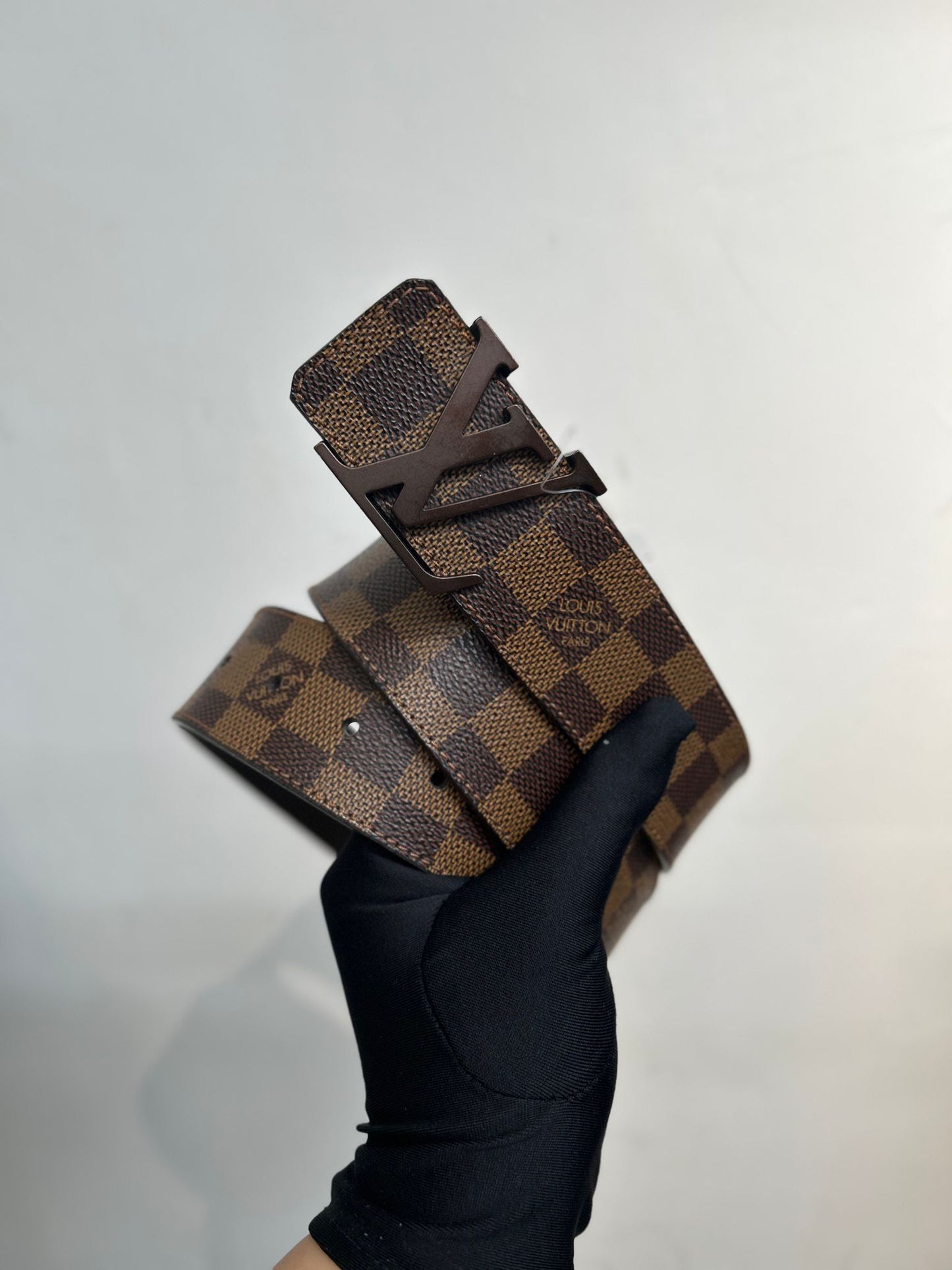 LV 啡色棋盤皮帶