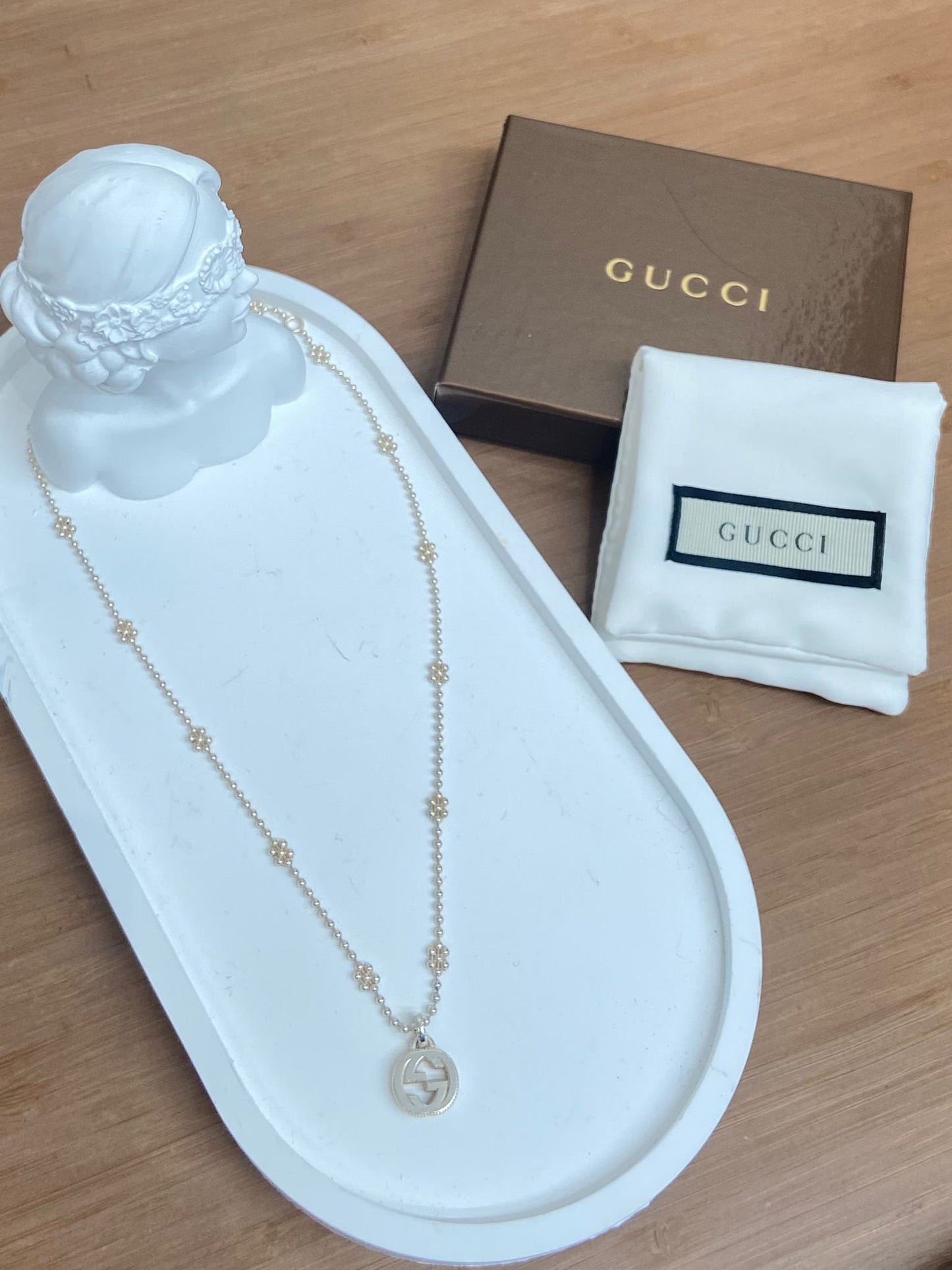GUCCI 925純銀頸鏈 有盒有塵袋