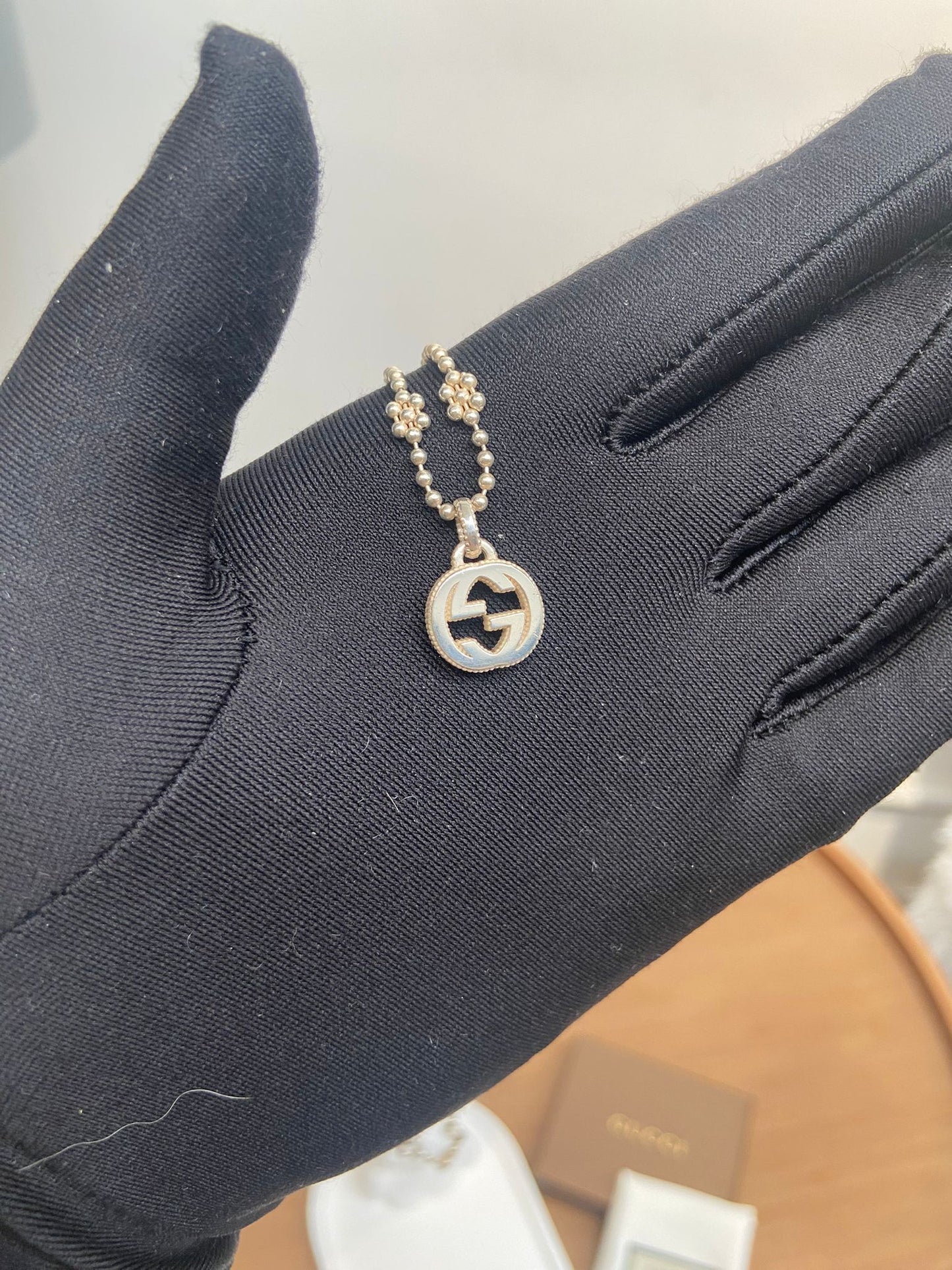 GUCCI 925純銀頸鏈 有盒有塵袋
