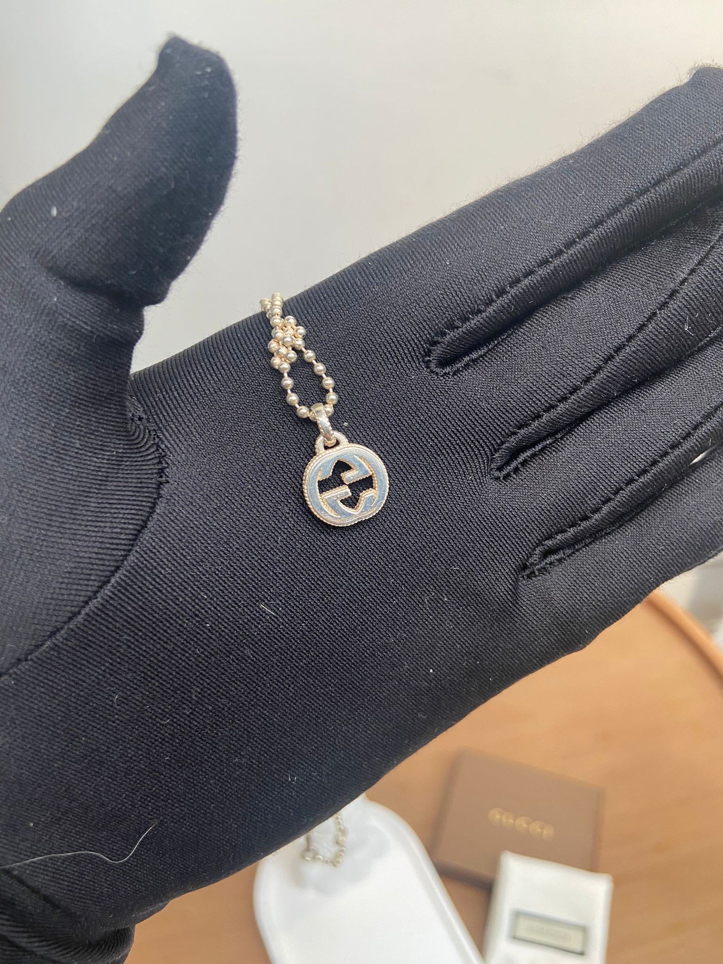 GUCCI 925純銀頸鏈 有盒有塵袋