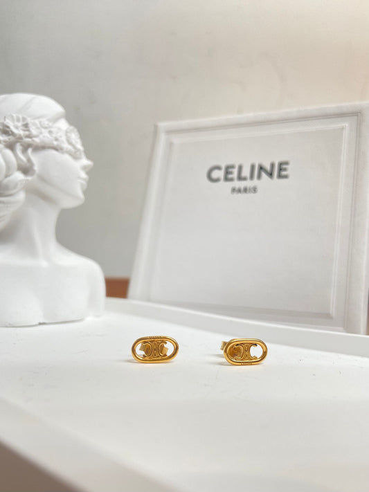 Celine 凱旋門 logo mini 耳環