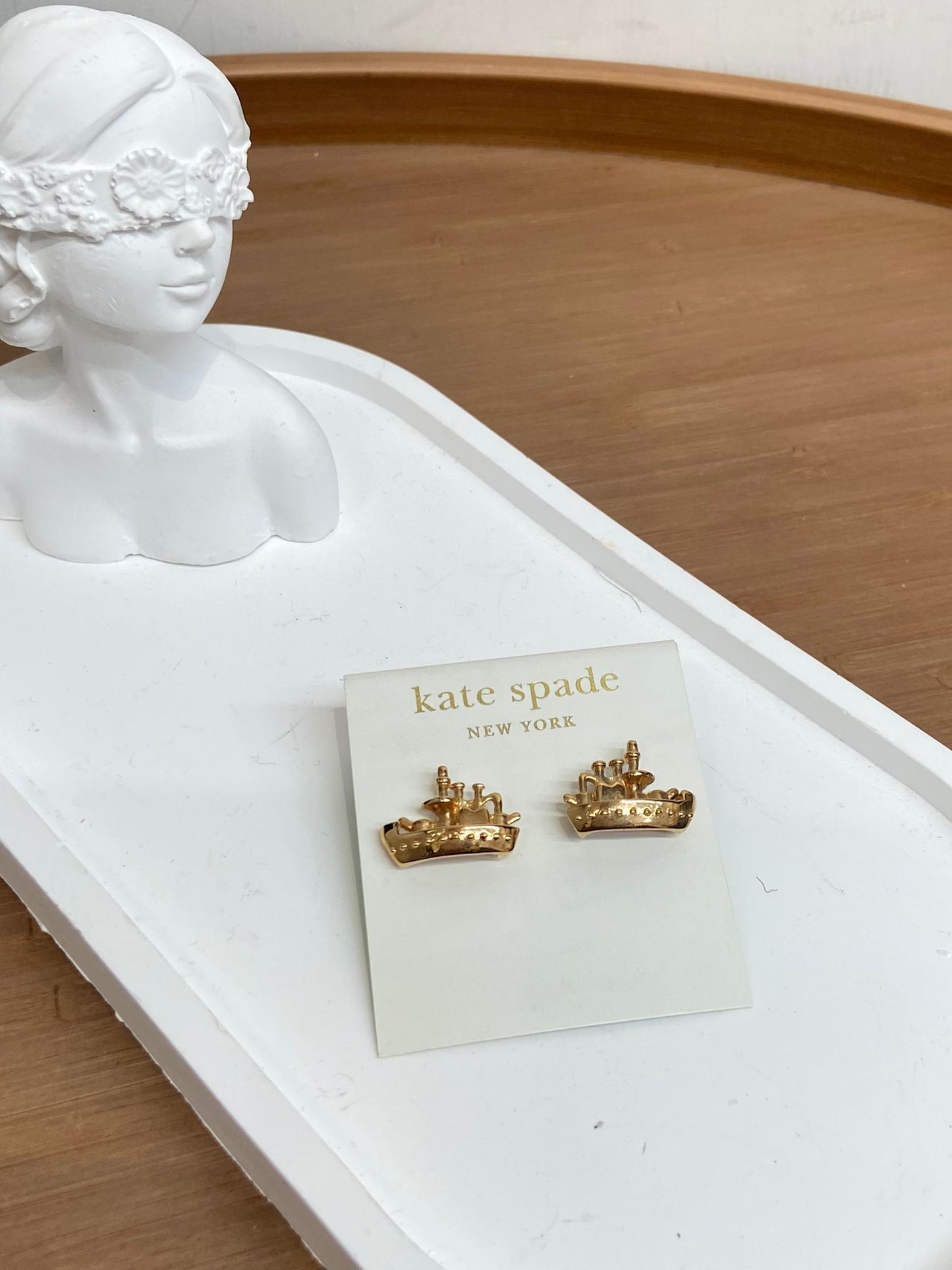 Kate spade 郵輪金色耳環