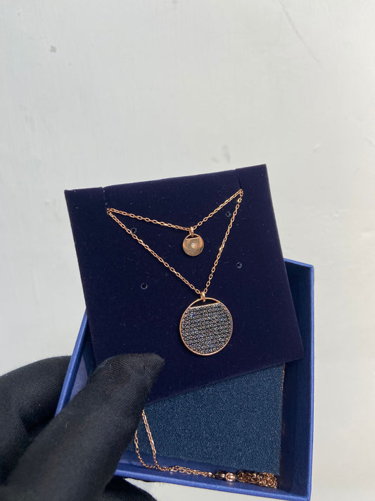 Swarovski 雙鏈 玫瑰金色 頸鏈