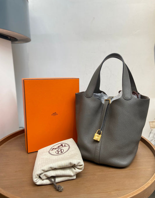 Hermes Picotin 22 錫器灰金扣