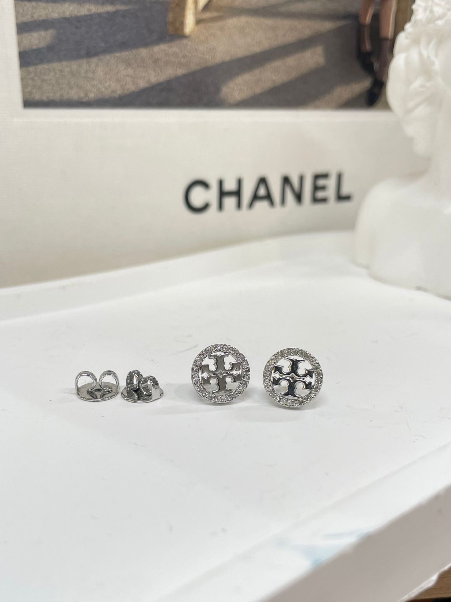 Tory burch logo閃石耳環
