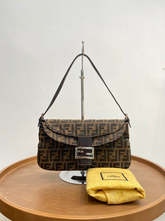Fendi baguette 雙蓋老花法棍包