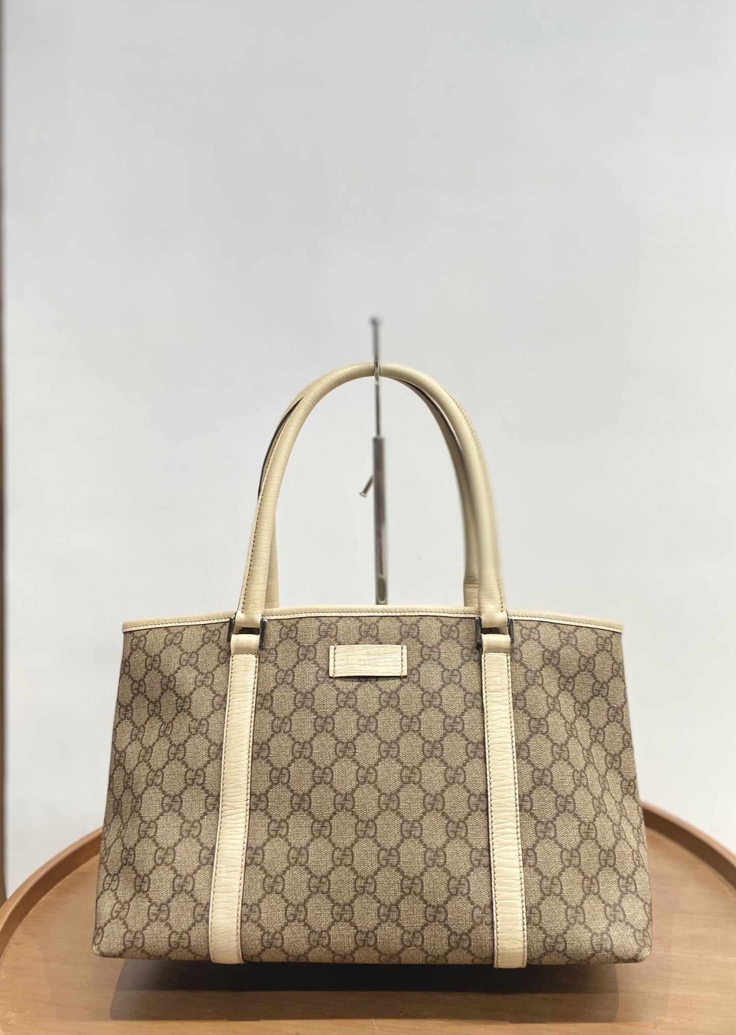 Gucci 白邊 老花tote
