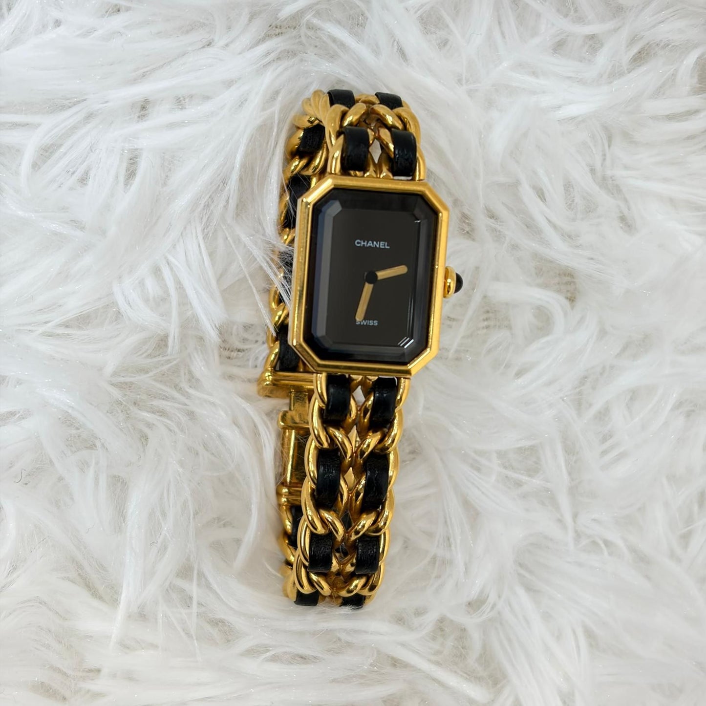 Chanel Premiere黑金小方糖手錶