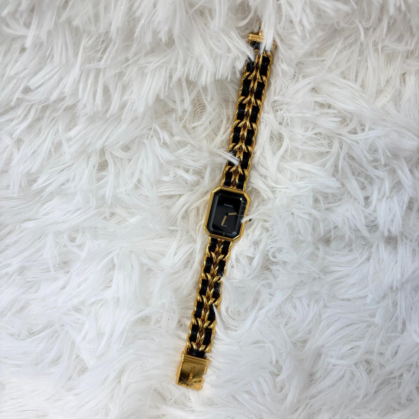 Chanel Premiere黑金小方糖手錶