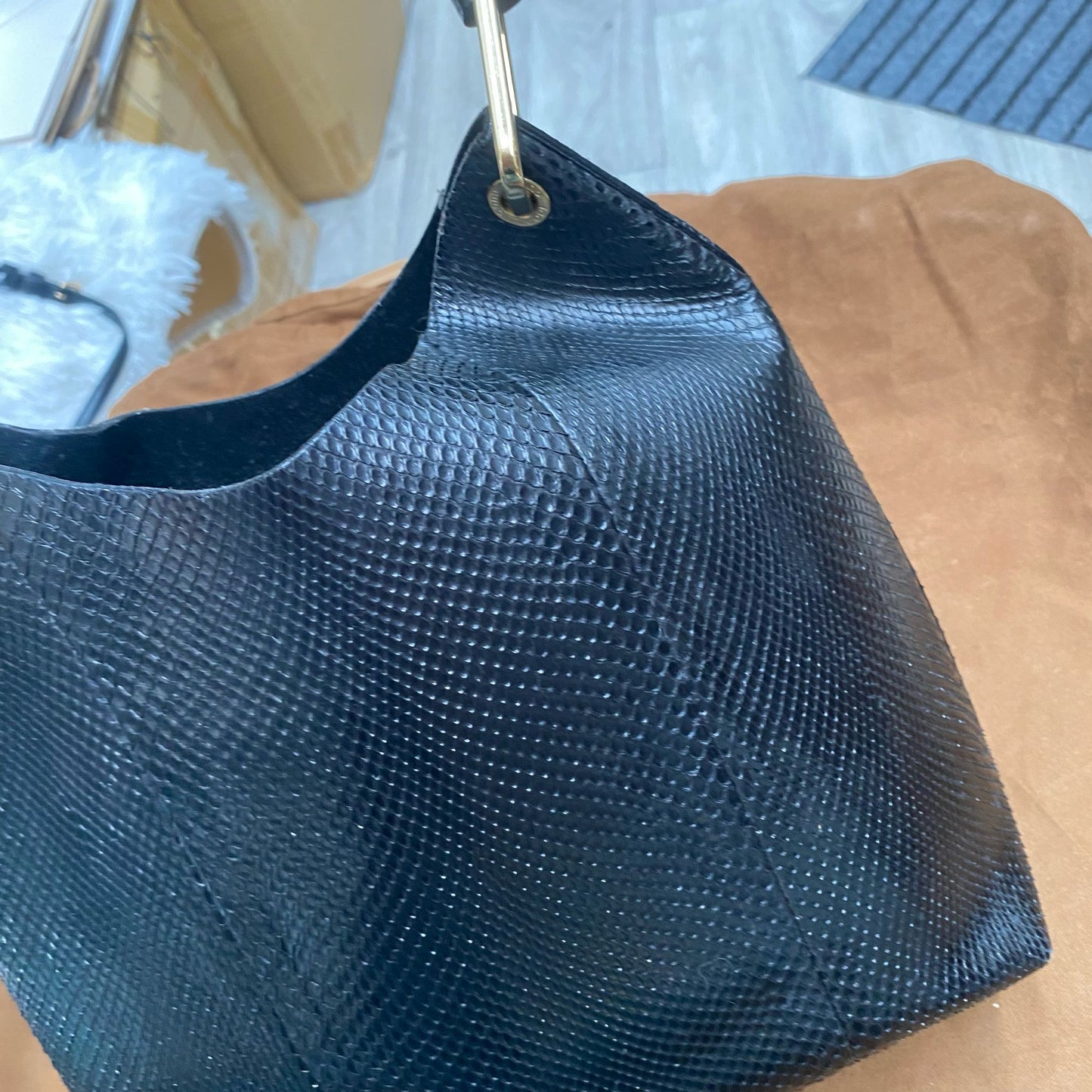 Gucci蜥蜴皮袋 有塵袋