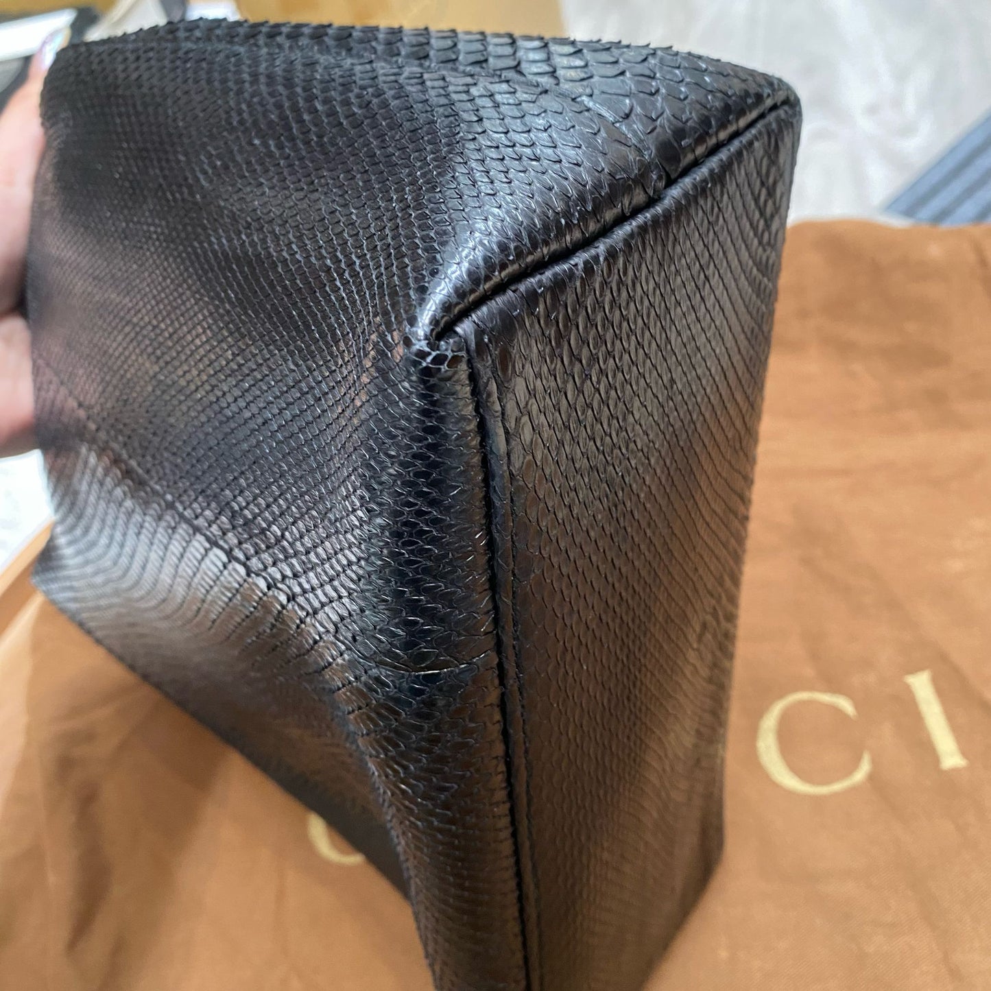 Gucci蜥蜴皮袋 有塵袋