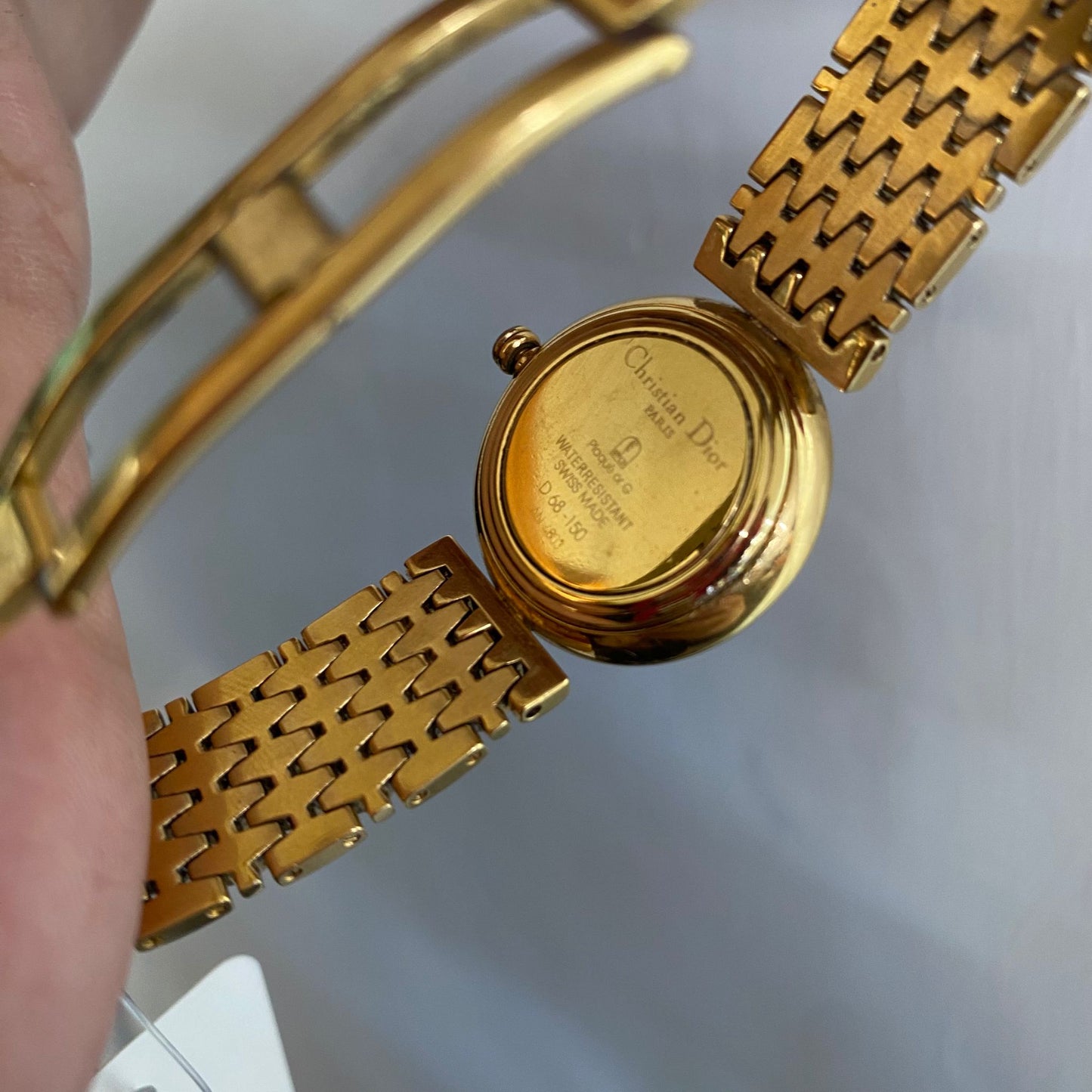 DIOR 金色閃鑽手錶