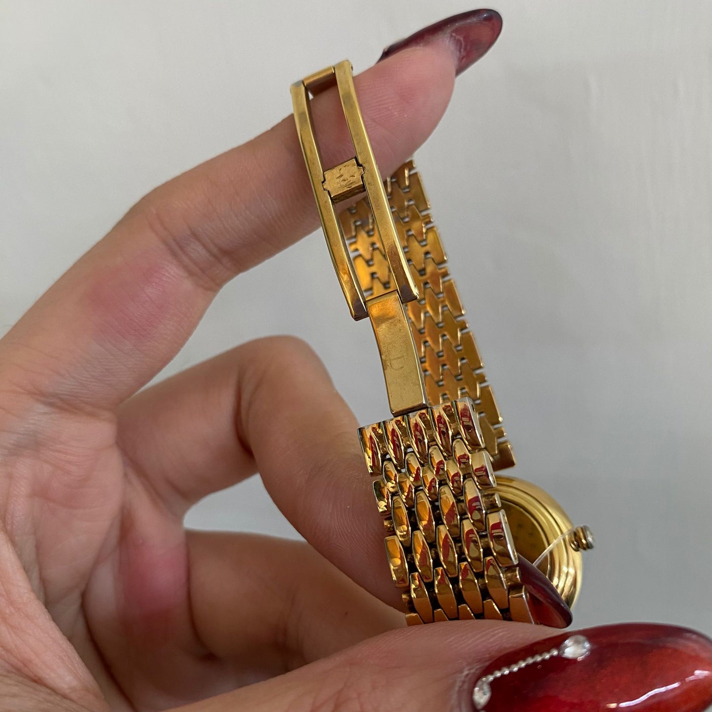 DIOR 金色閃鑽手錶