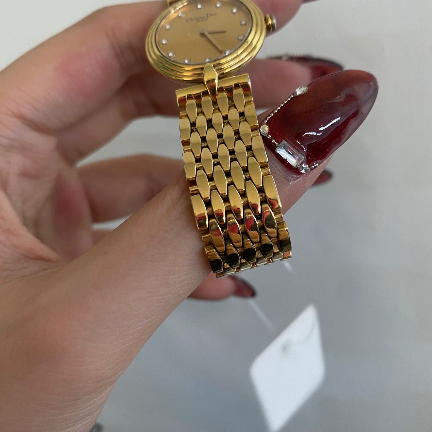 DIOR 金色閃鑽手錶